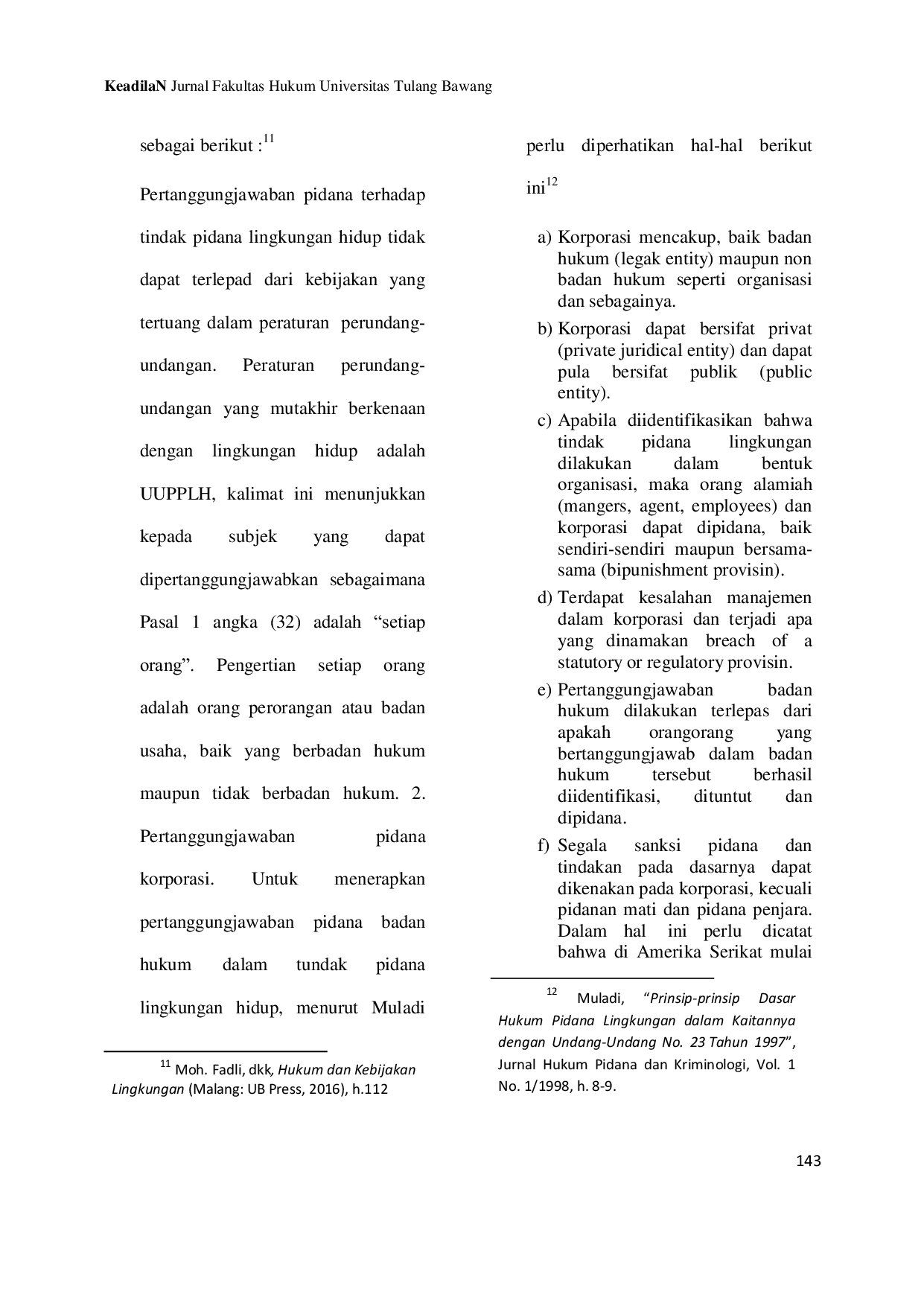 JURIS Strategi Penegakan Hukum Pidana Terhadap Pencemaran Lingkungan Hidup