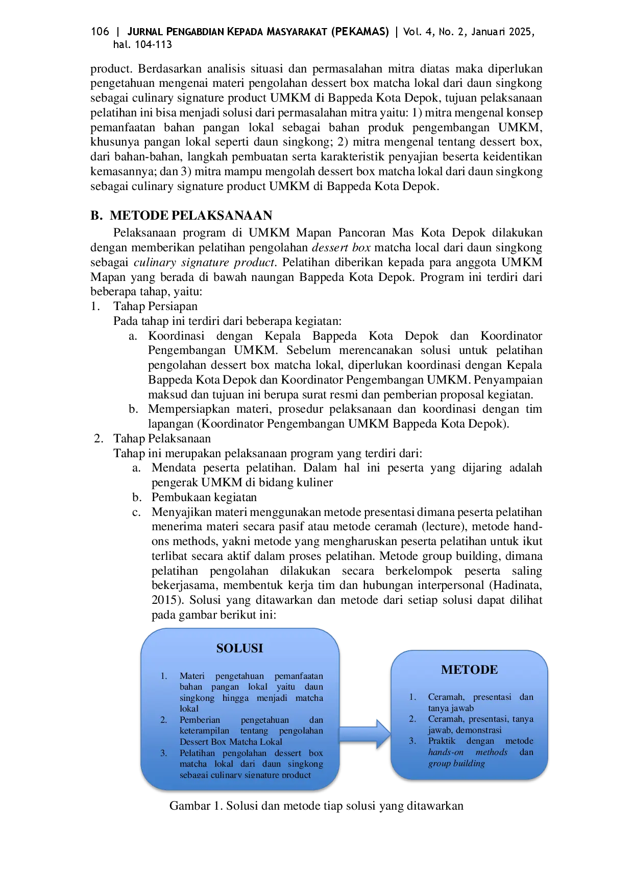 juris Pelatihan Pengolahan Dessert Box Matcha Lokal Dari Daun Singkong Sebagai Culinary Signature Product UMKM Di Bappeda Kota Depok