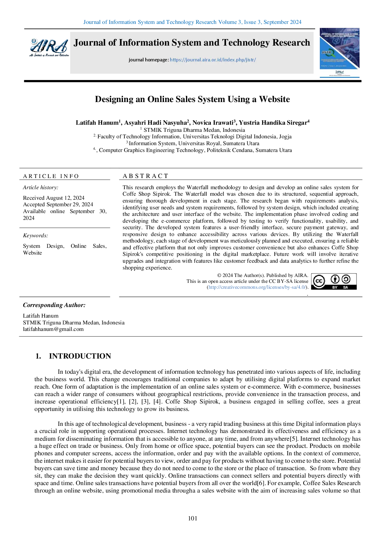 juris Designing an Online Sales System Using a Website