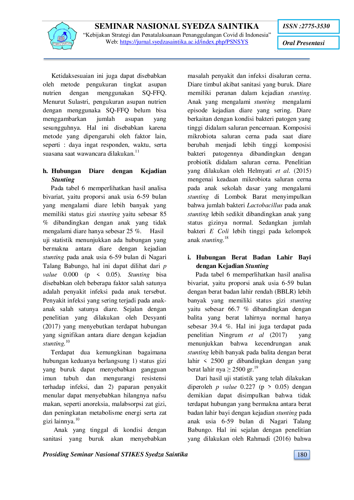 JURIS FaktorAcFaktor Yang Berhubungan Dengan Kejadian Stunting Pada Balita Di Nagari Talang Babungo Kecamatan Hiliran Gumanti Kabupaten Solok