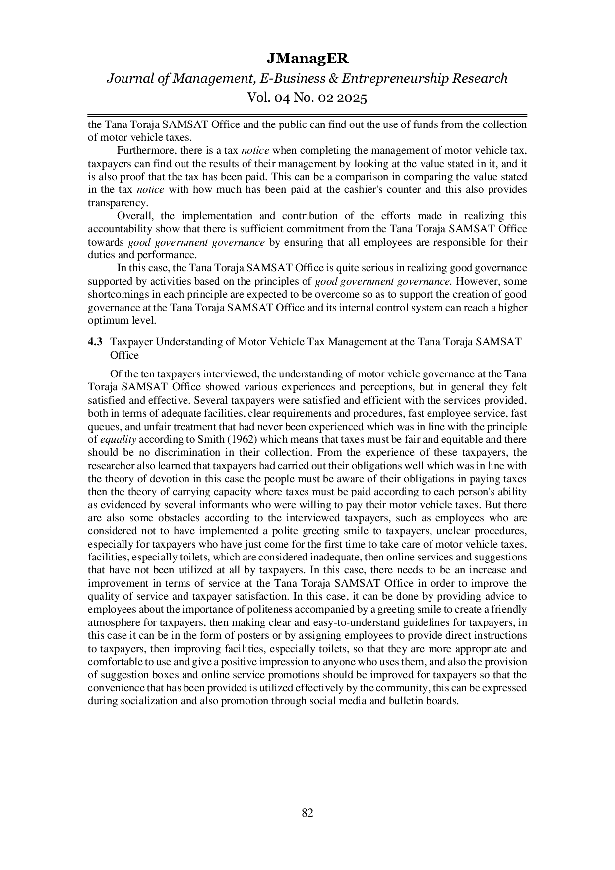 JURIS Implementation Of Internal Control System In Realizing Good Government Governance Study On Motor Vehicle Tax Management In Tana Toraja SAMSAT Office
