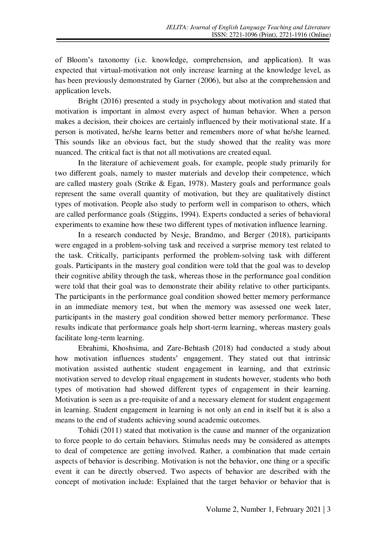 JURIS The Use of Virtual Motivation to Engage Students on Lessons in Online Teaching