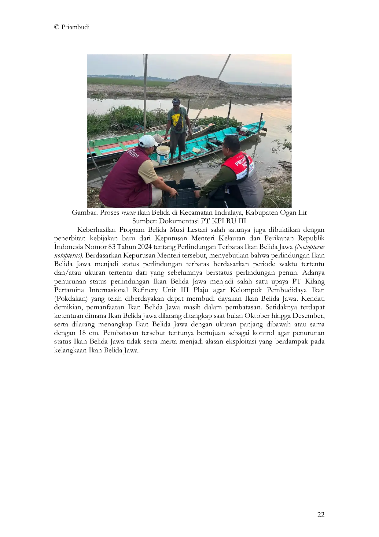 JURIS Implementation of Community Empowerment Integration in Belida Fish Conservation through a Supporting Ecosystem Model