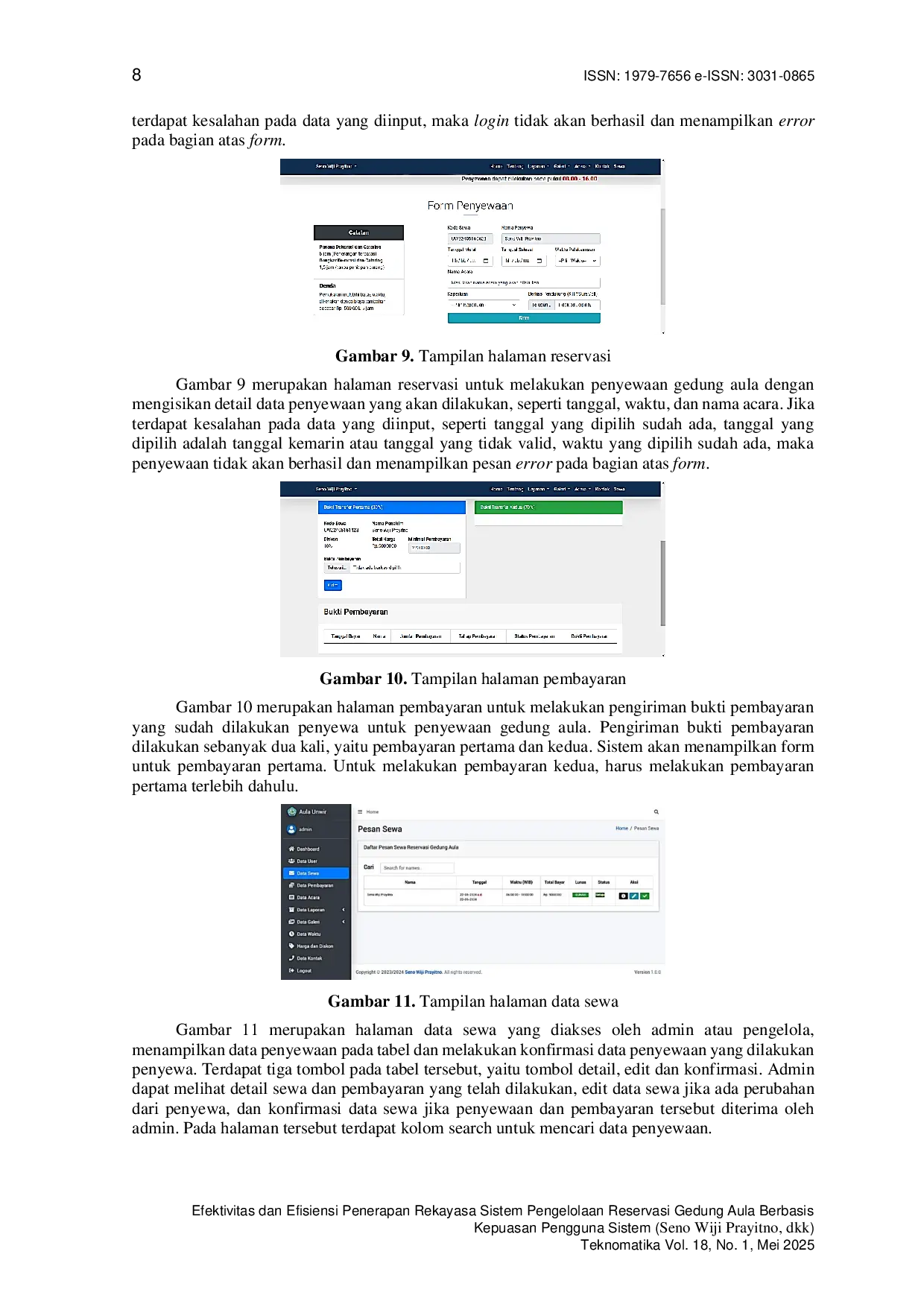 JURIS Efektivitas dan Efisiensi Penerapan Rekayasa Sistem Pengelolaan Reservasi Gedung Aula Berbasis Kepuasan Pengguna Sistem