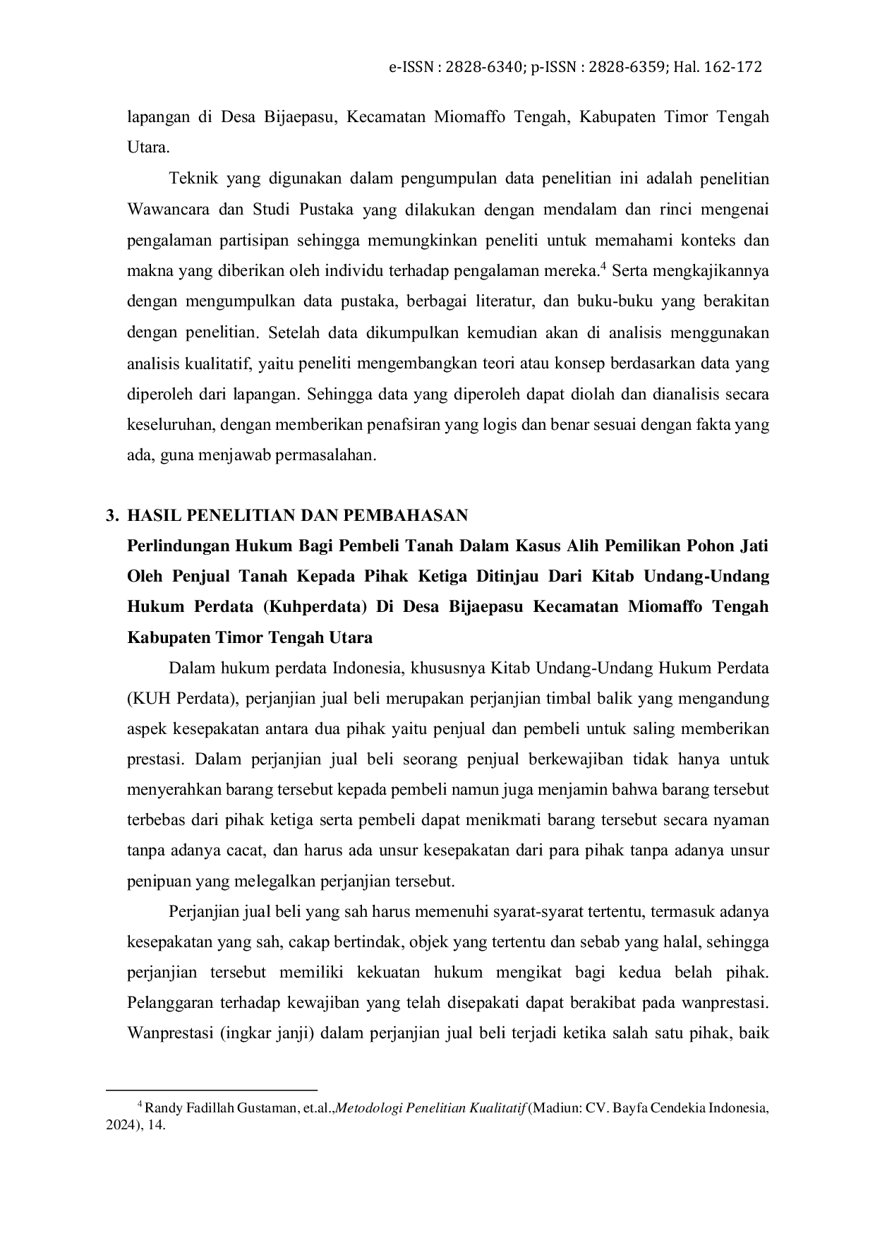 JURIS Perlindungan Hukum Bagi Pembeli Tanah Di Desa Bijaepasu Kabupaten Timor Tengah Utara