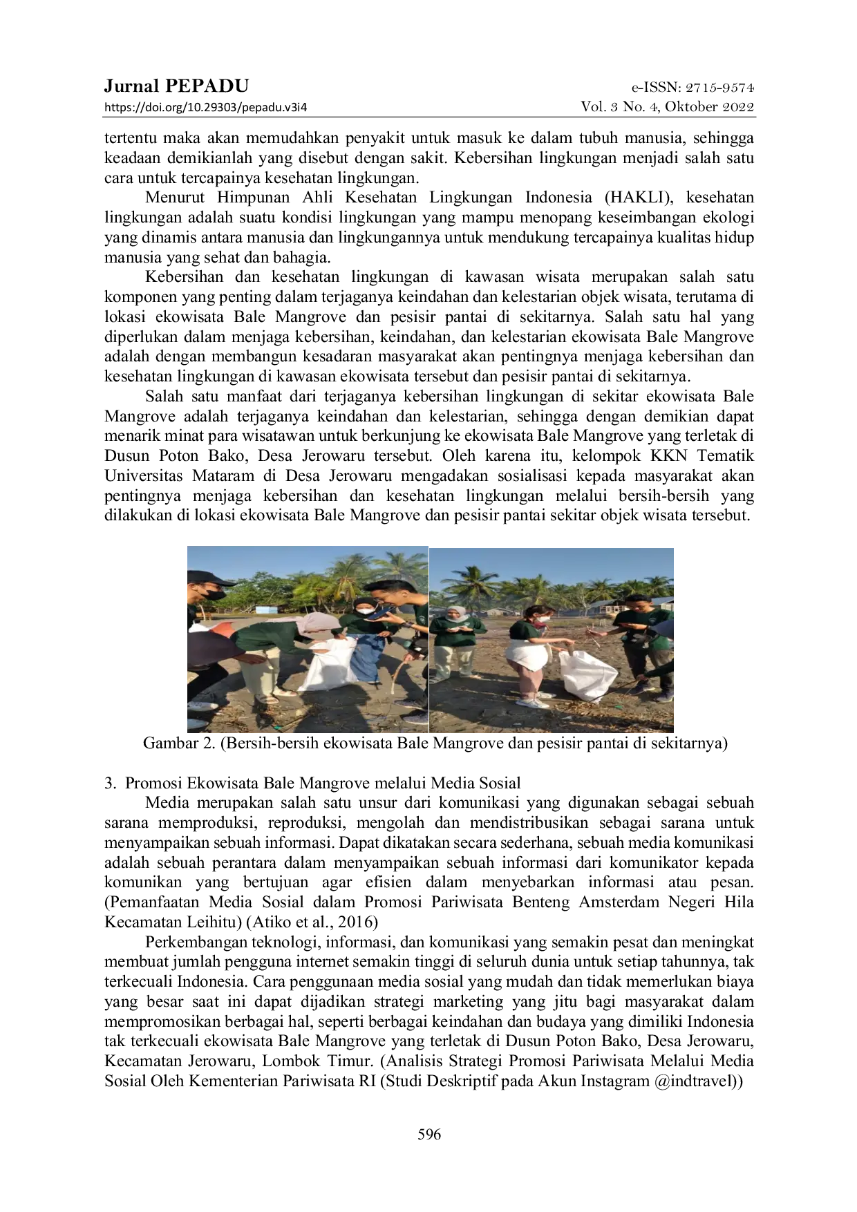 JURIS Sosialisasi Pengembangan Ekowisata Bale Mangrove di Dusun Poton Bako Sebagai Upaya Peningkatan Ekonomi Masyarakat di Desa Jerowaru Kabupaten Lombok Timur