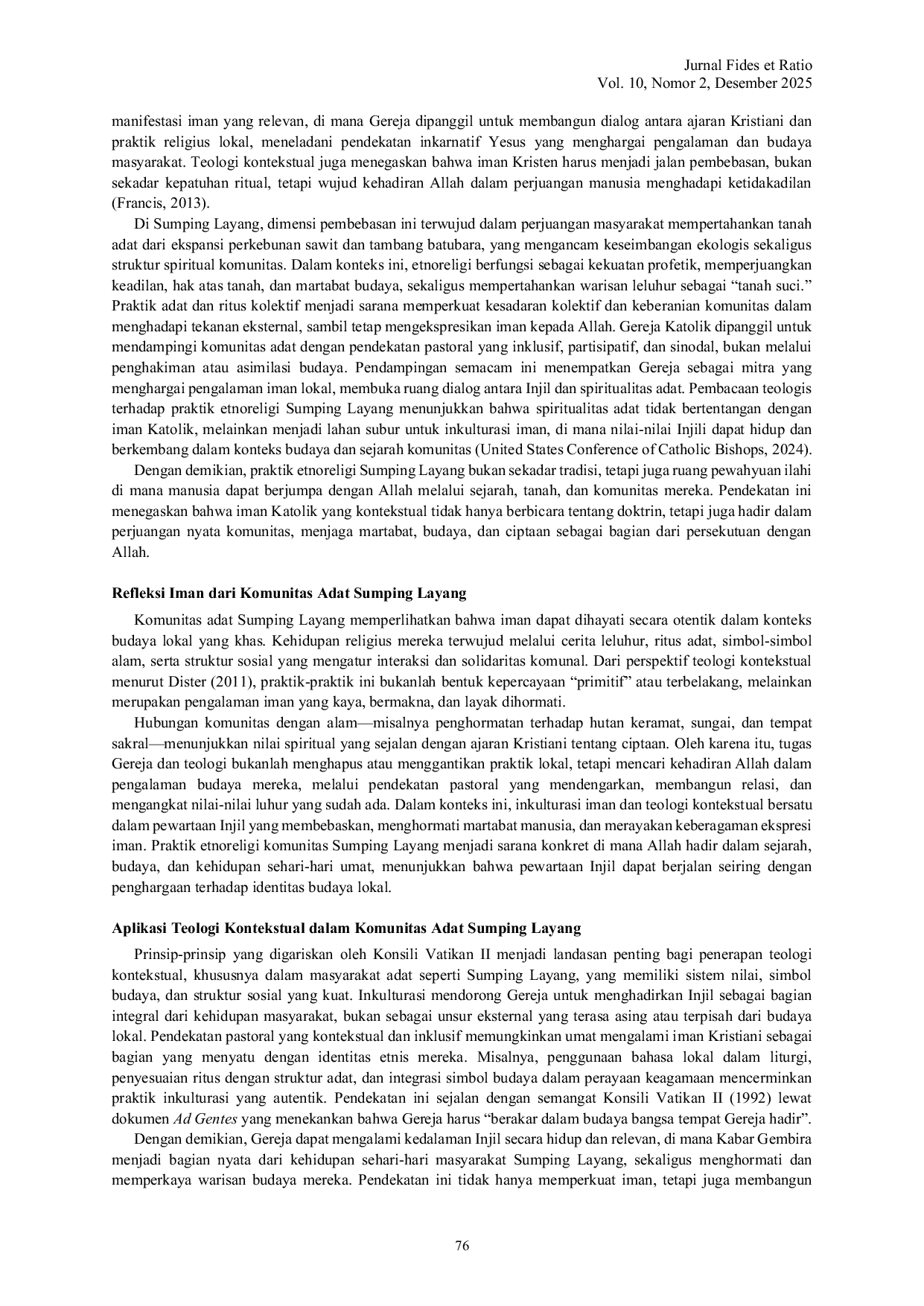 JURIS Praktik Etnoreligi Komunitas Adat Sumping Layang Dalam Perspektif Teologi Kontekstual