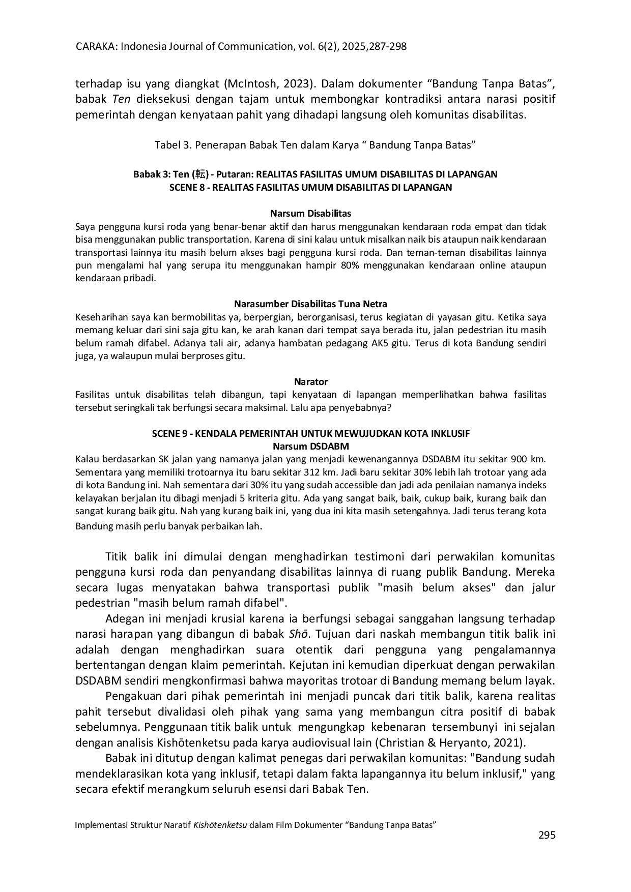 JURIS Implementasi Struktur Naratif Kishotenketsu Dalam Film Dokumenter Bandung Tanpa Batas