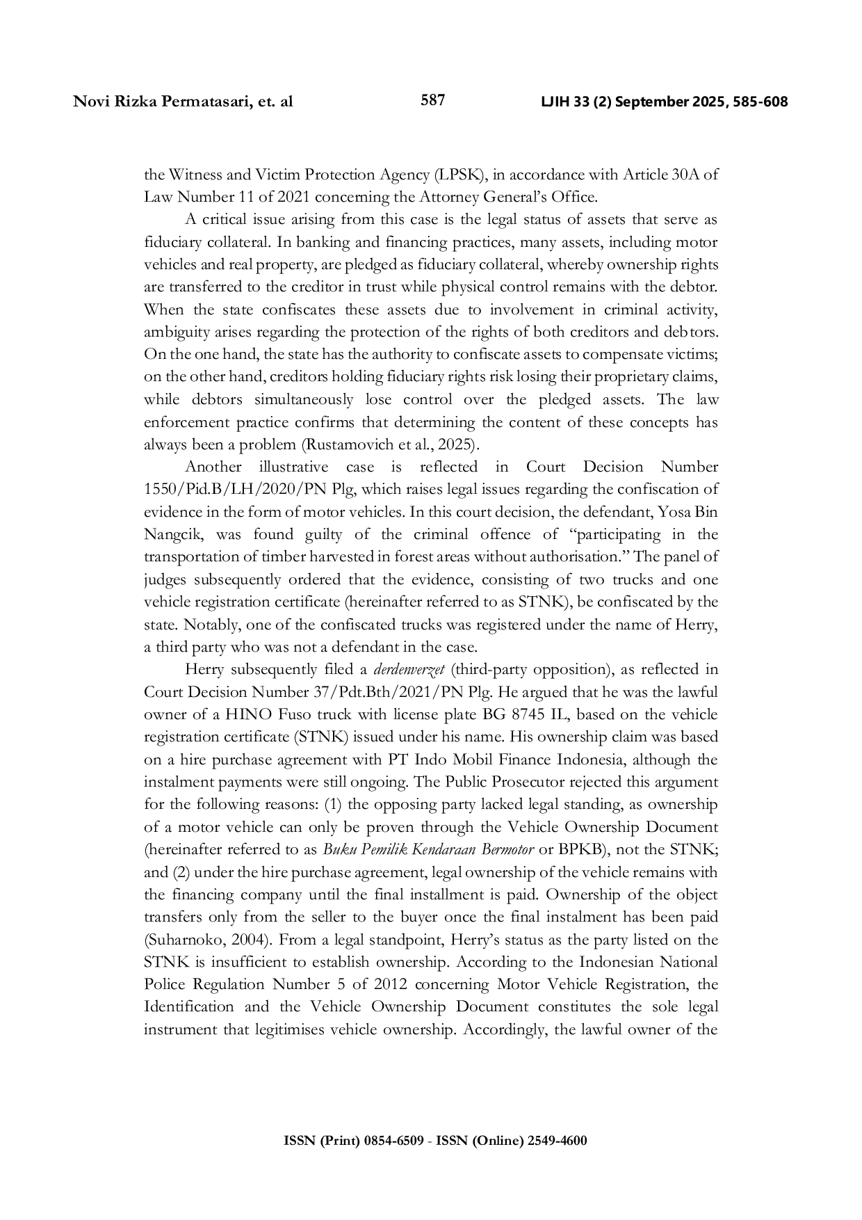 JURIS In Search of Forfeited Fiduciary Assurance A Justice Approach