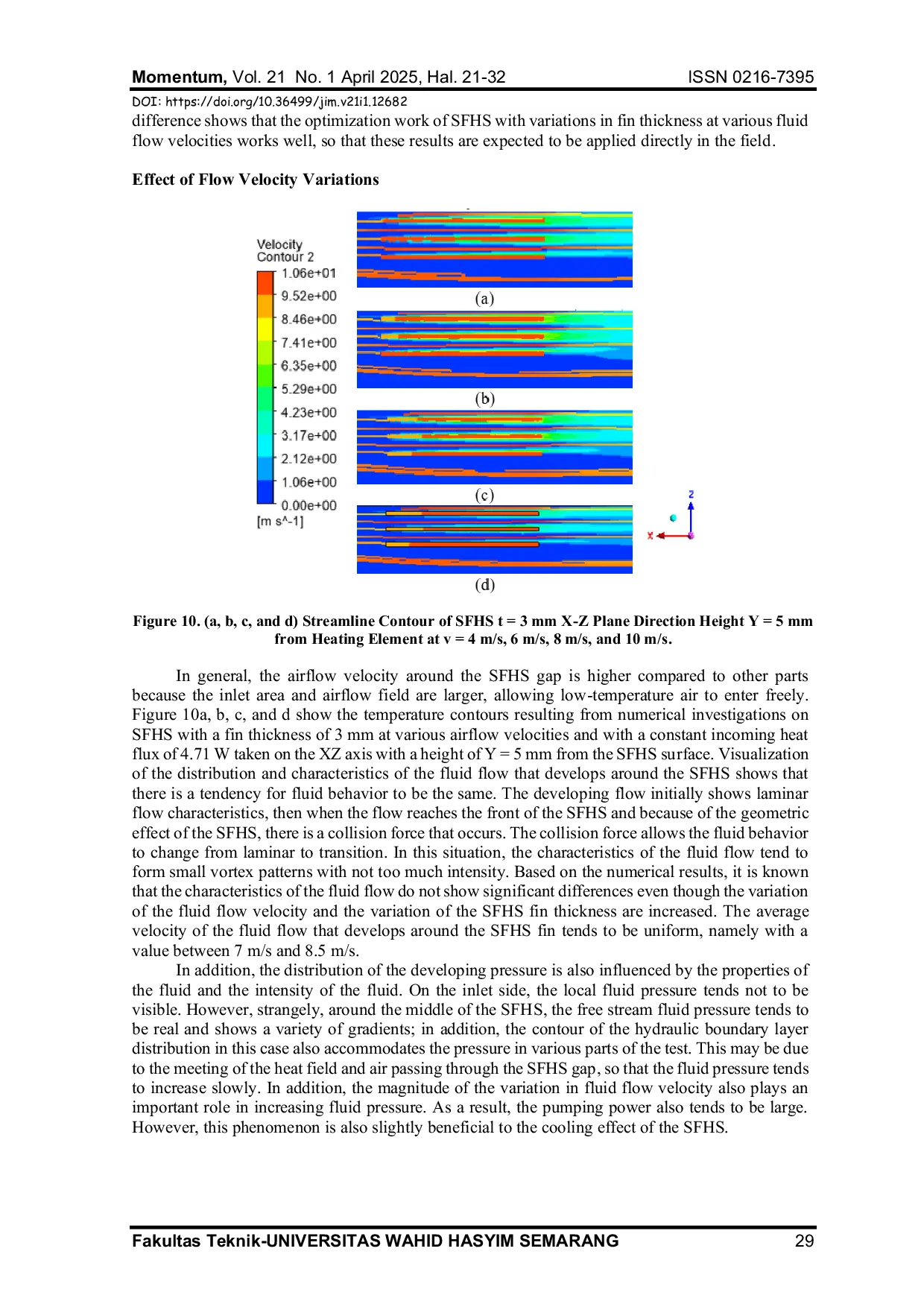 JURIS Numerical Investigation of The Effect of Fin Thickness on Straight Fin Heat Sink on Heat Transfer Performance