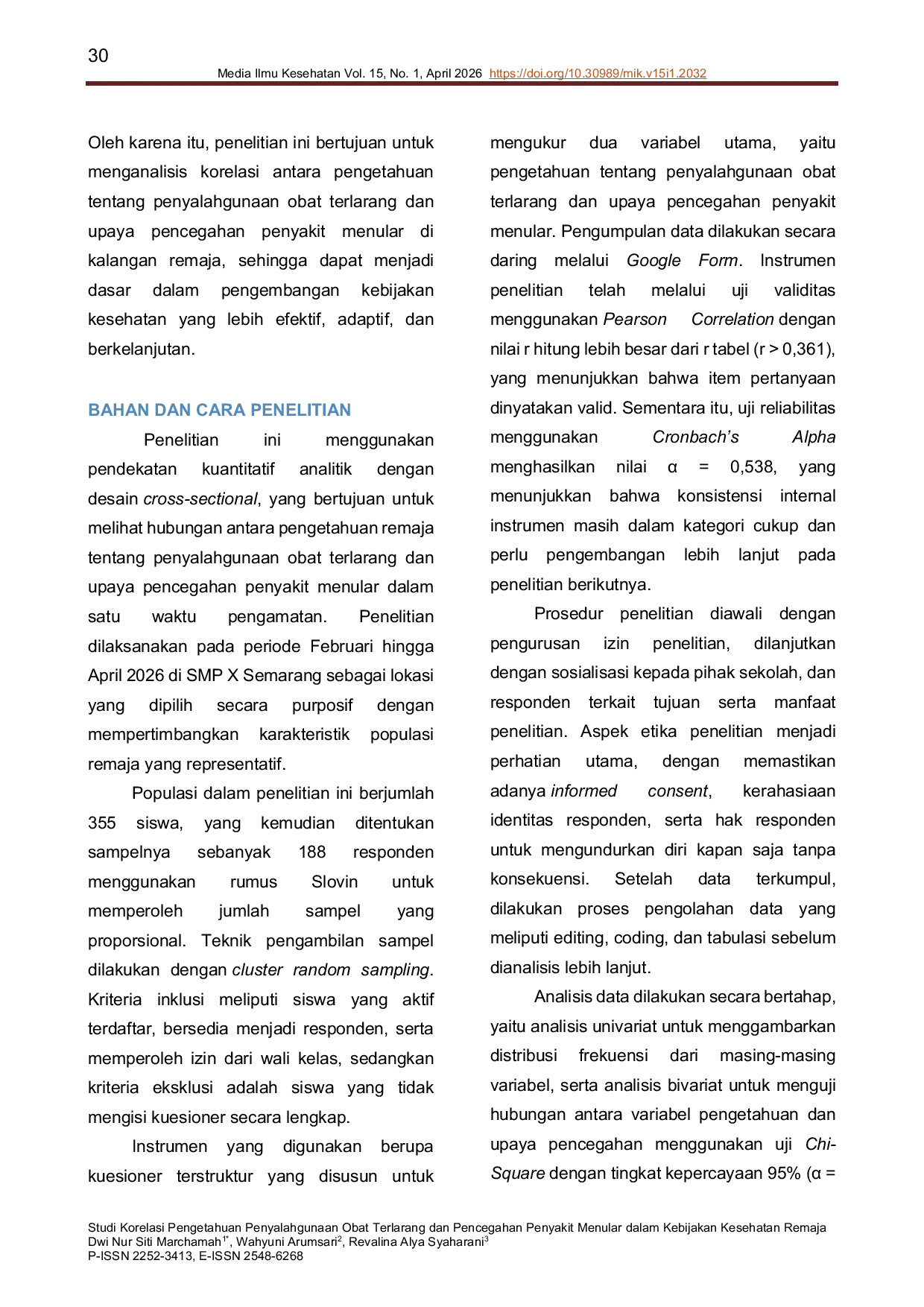 JURIS Correlation study of drug abuse knowledge and infectious disease prevention in adolescent health policy