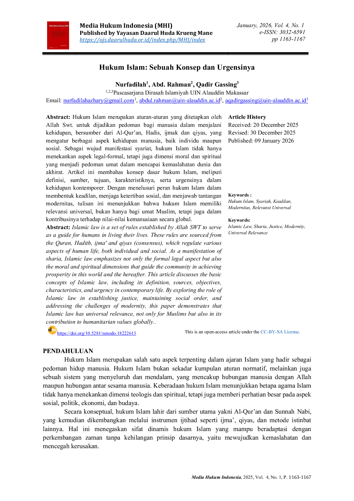 JURIS Hukum Islam Sebuah Konsep dan Urgensinya
