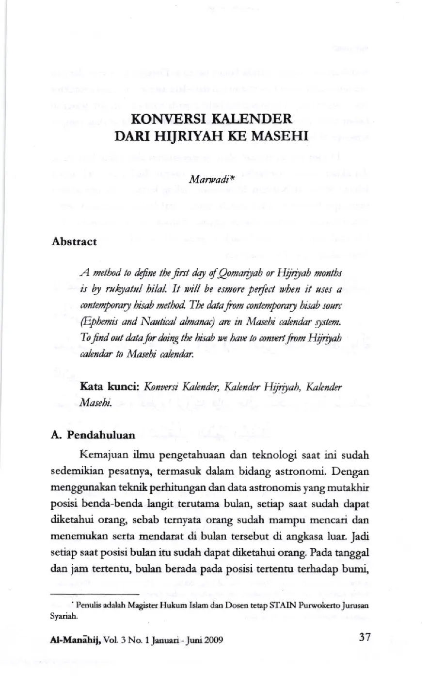 juris Konversi Kalender dari Hijriyah ke Masehi