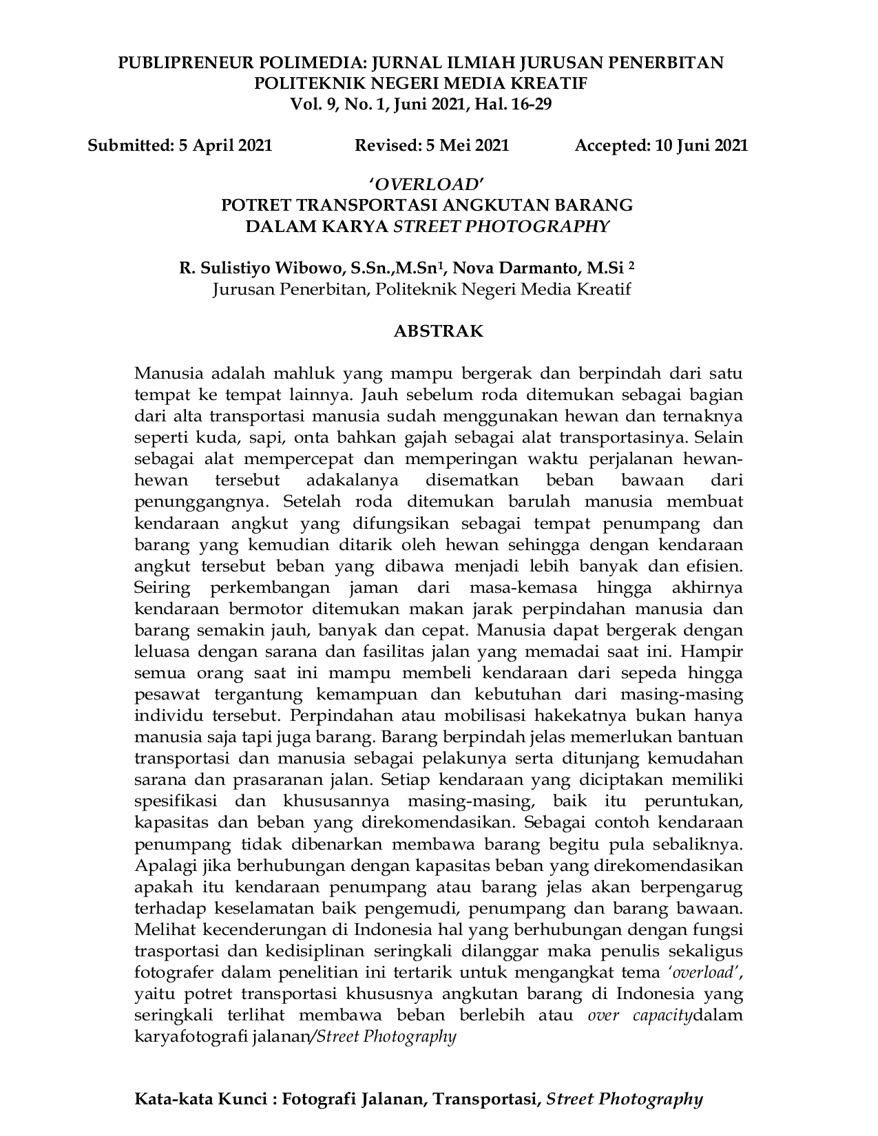 JURIS Potret Transportasi Angkutan Barang dalam Karya Street Photography