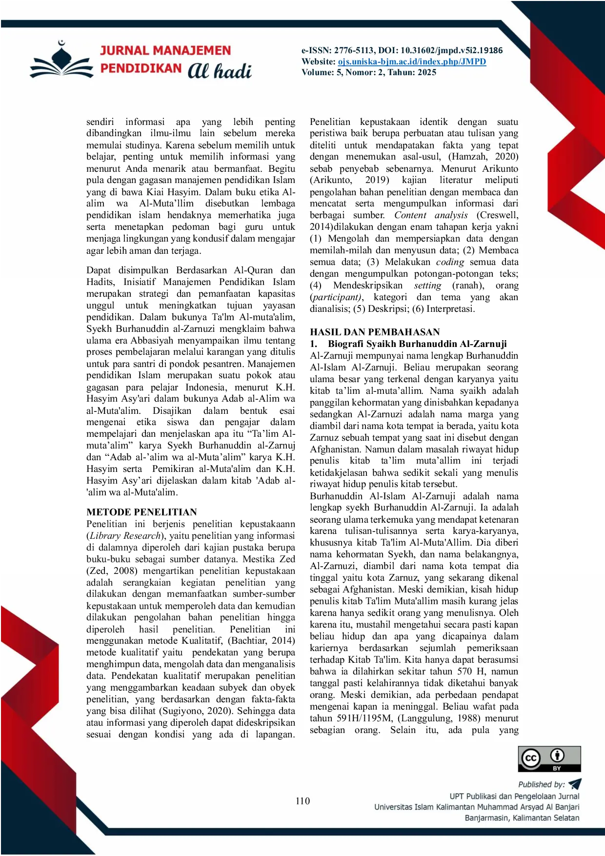 JURIS Menggali Konsep Manajemen Pendidikan Islam Syeikh Burhanuddin