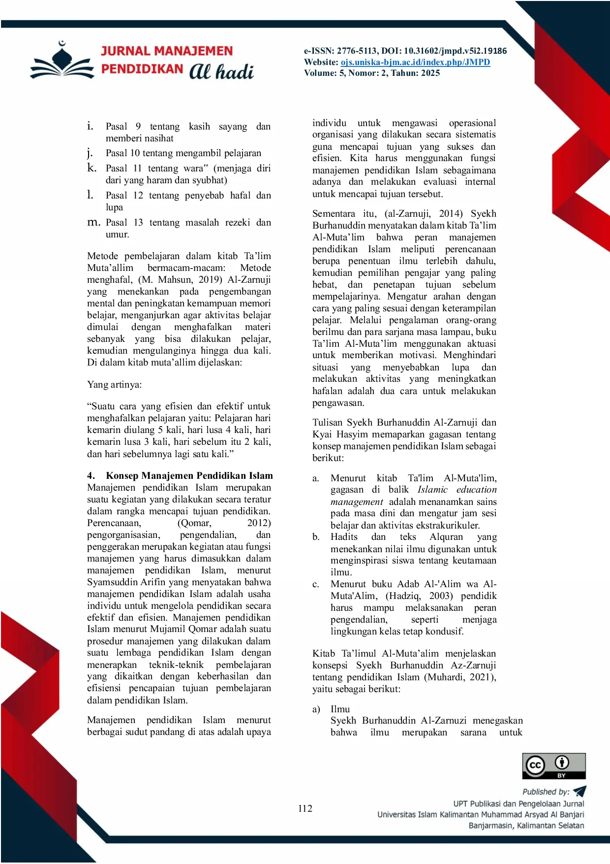 JURIS Menggali Konsep Manajemen Pendidikan Islam Syeikh Burhanuddin