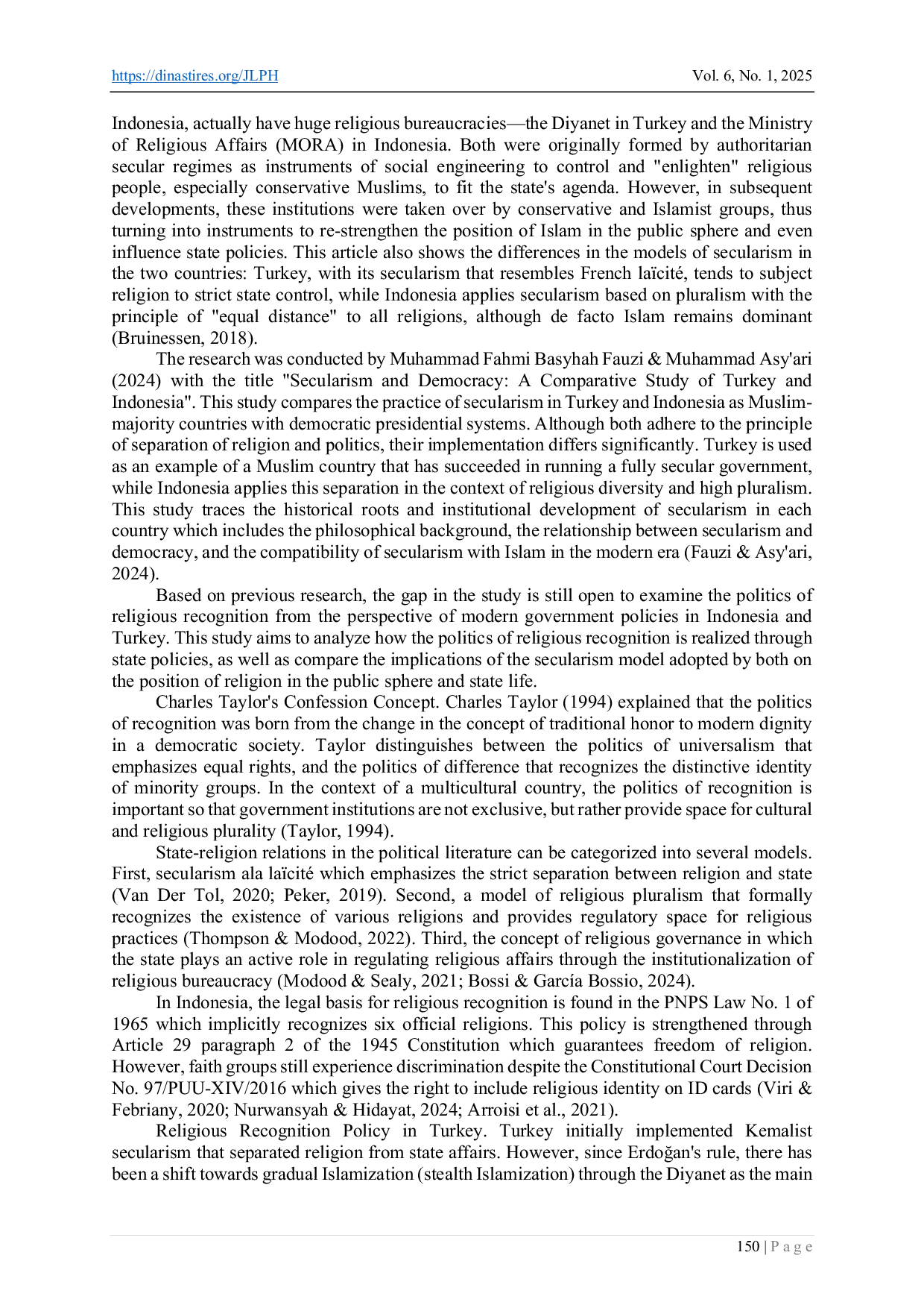 JURIS The Politics of Religious Recognition A Comparative Study of Modern Government Policies in Indonesia and Turkey