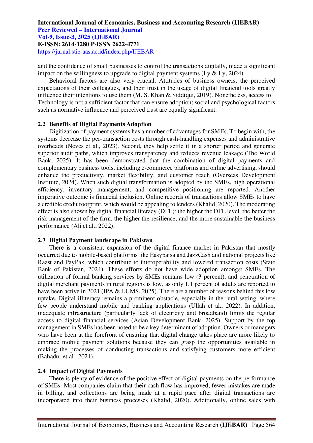 JURIS Exploring the Adoption and Impact of Digital Payment System on Small Medium Enterprises in Rural Pakistan
