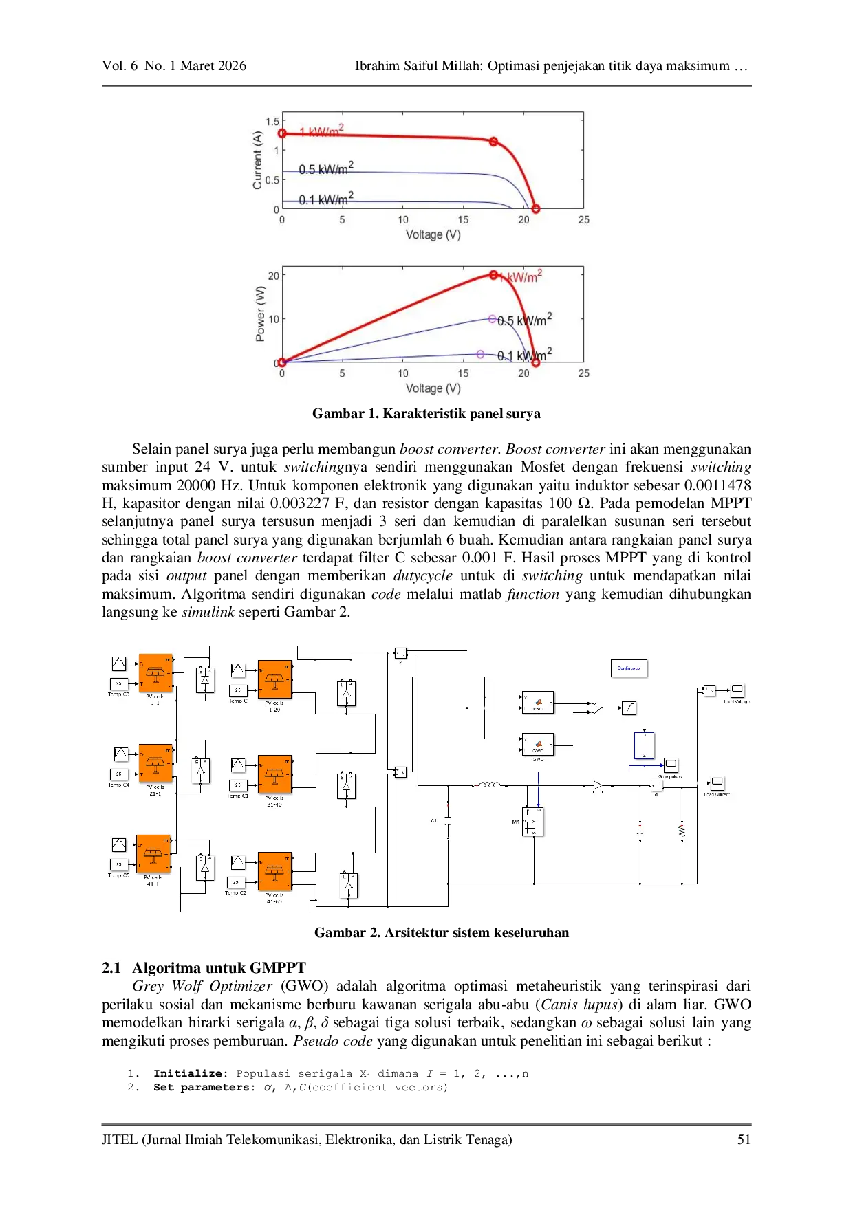 JURIS Optimasi penjejakan titik daya maksimum global GMPPT berbasis metaheuristik grey wolf pada array PV konfigurasi seri paralel