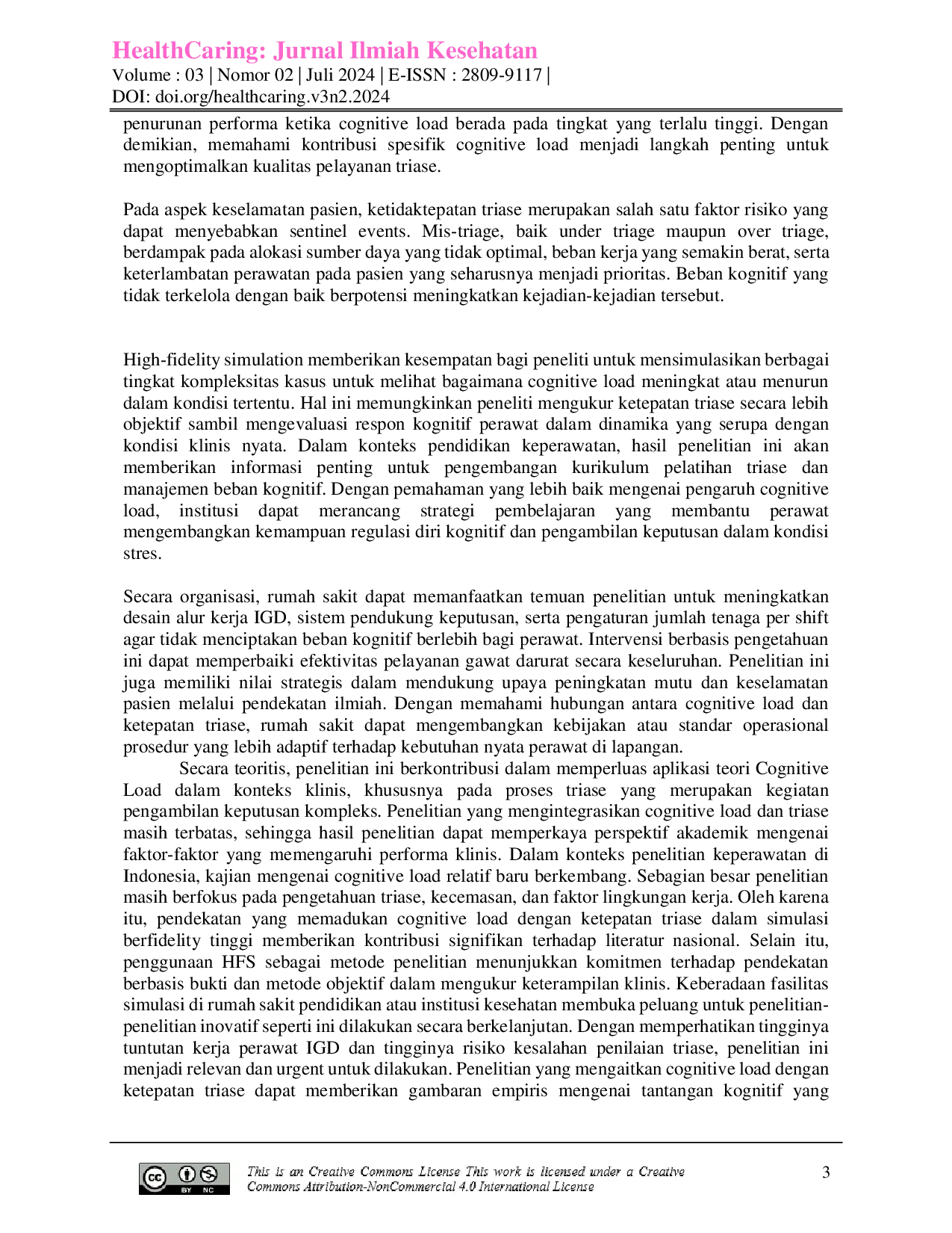 JURIS Analisis Hubungan Tingkat Cognitive Flexibility Perawat terhadap Akurasi Identifikasi Shock Index pada Penanganan Pasien Trauma di RSUD Sumedang