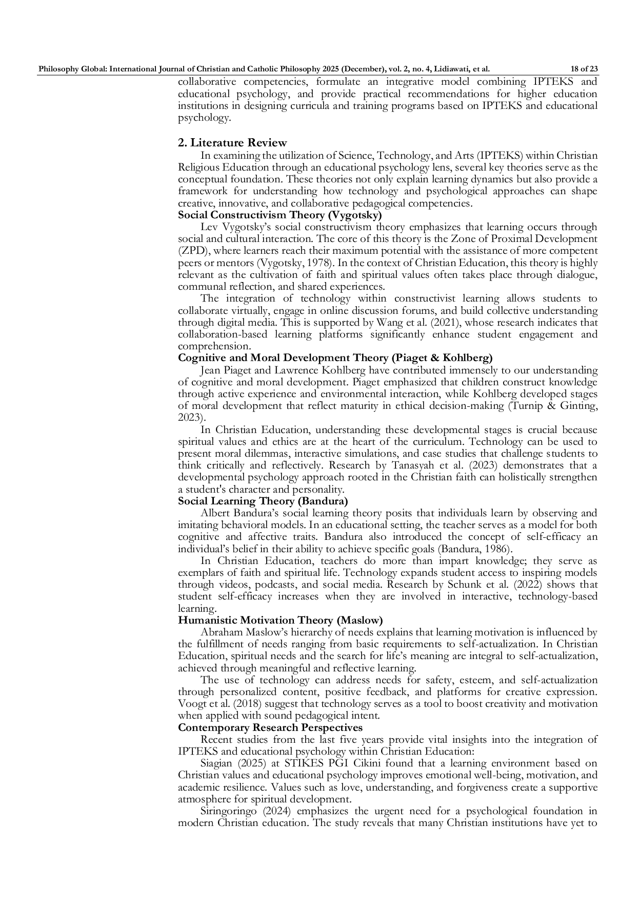 JURIS Integrating Science Technology and the Arts within Educational Psychology to Foster Creativity Innovation and Collaboration among Prospective Christian Education Teachers