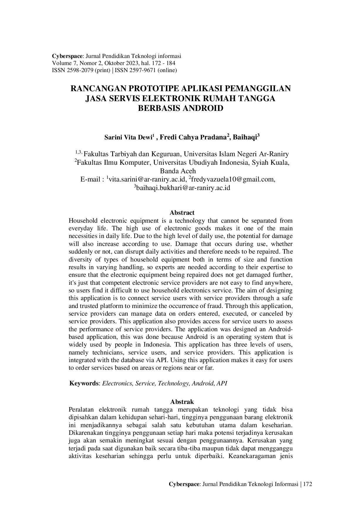 JURIS RANCANGAN PROTOTIPE APLIKASI PEMANGGILAN JASA SERVIS ELEKTRONIK RUMAH TANGGA BERBASIS ANDROID