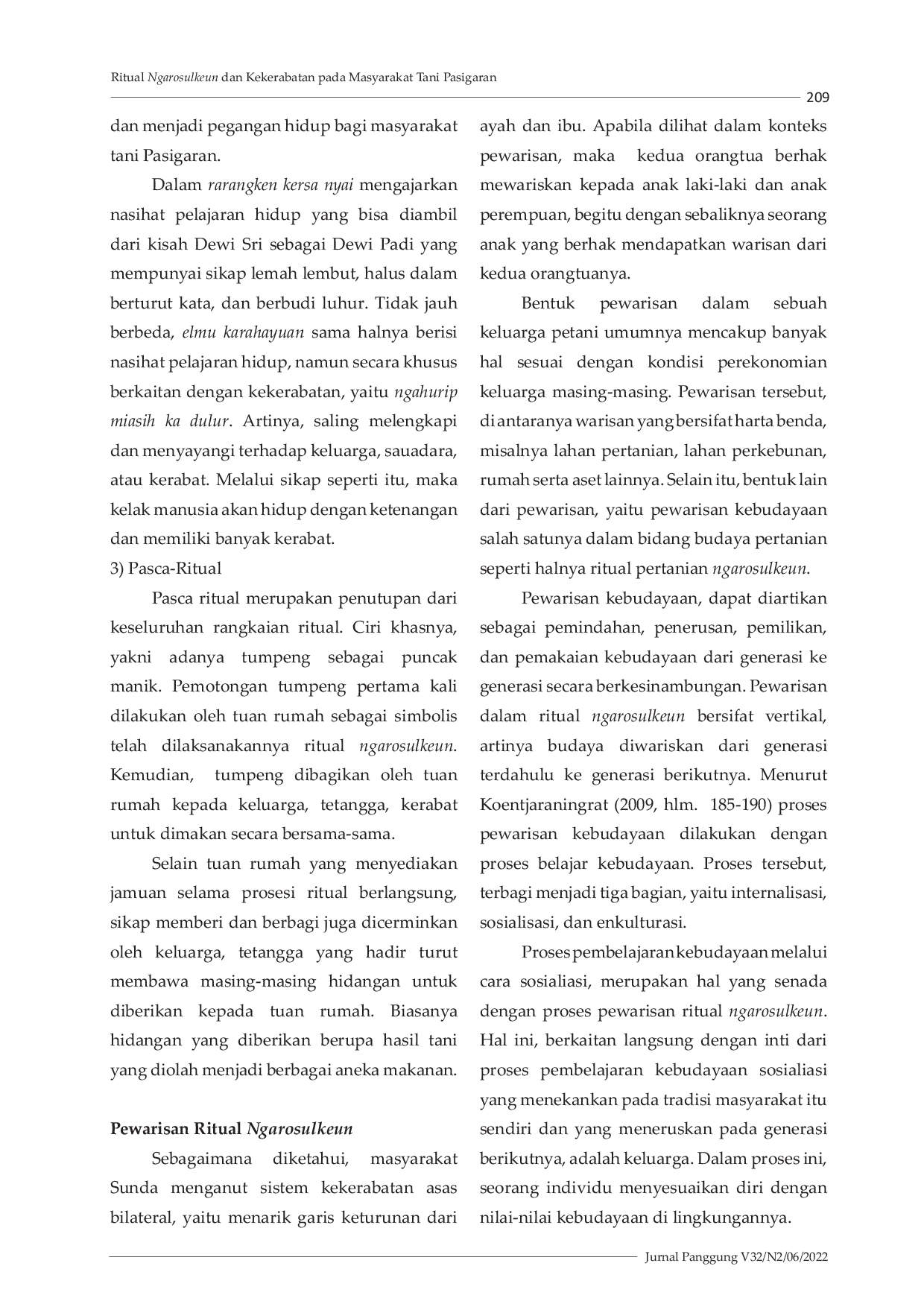 JURIS Ritual Ngarosulkeun dan Kekerabatan Pada Masyarakat Tani Pasigaran