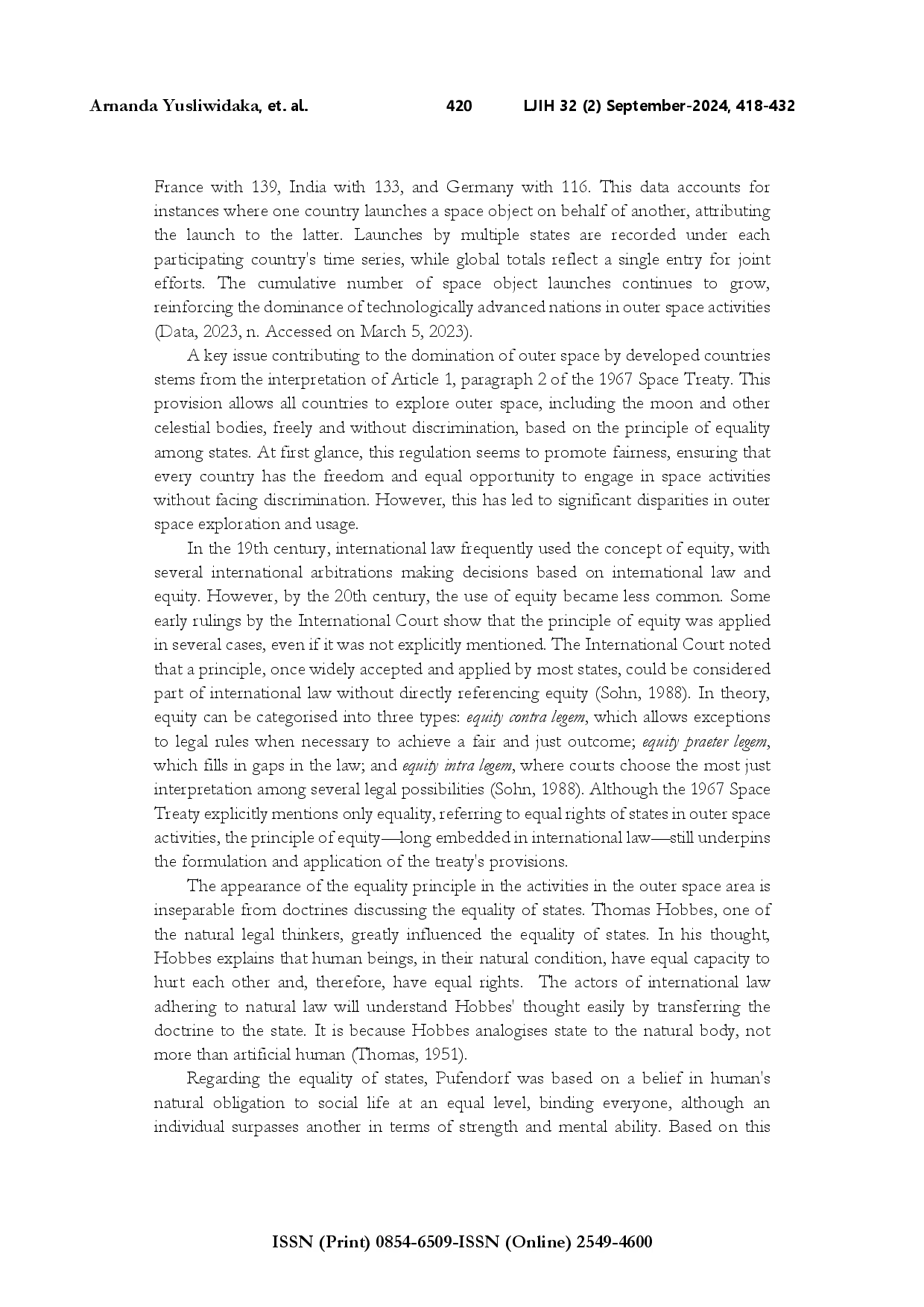 juris The implementation of state s rights and obligations in outer space is it equal