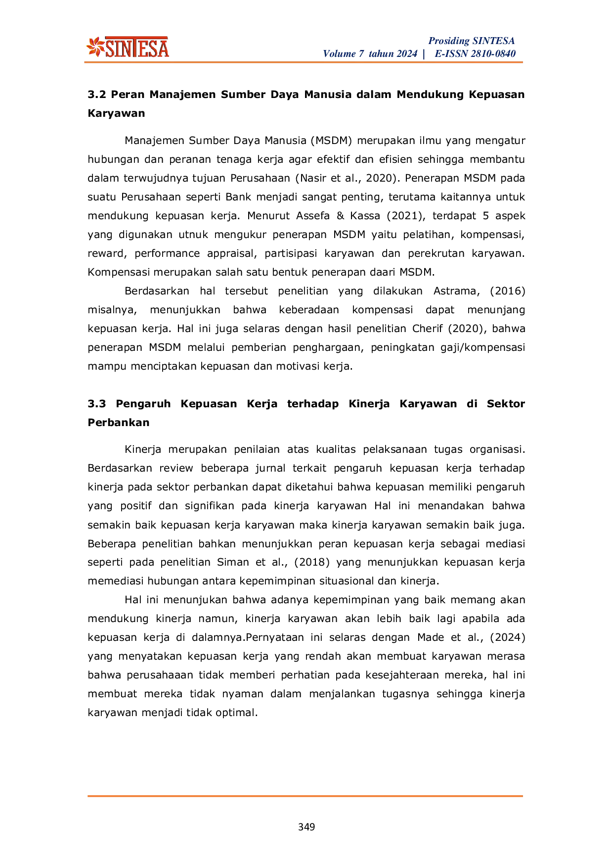 JURIS Faktor Faktor yang Mempengaruhi Kepuasan Kerja Karyawan Sektor Perbankan di Bali