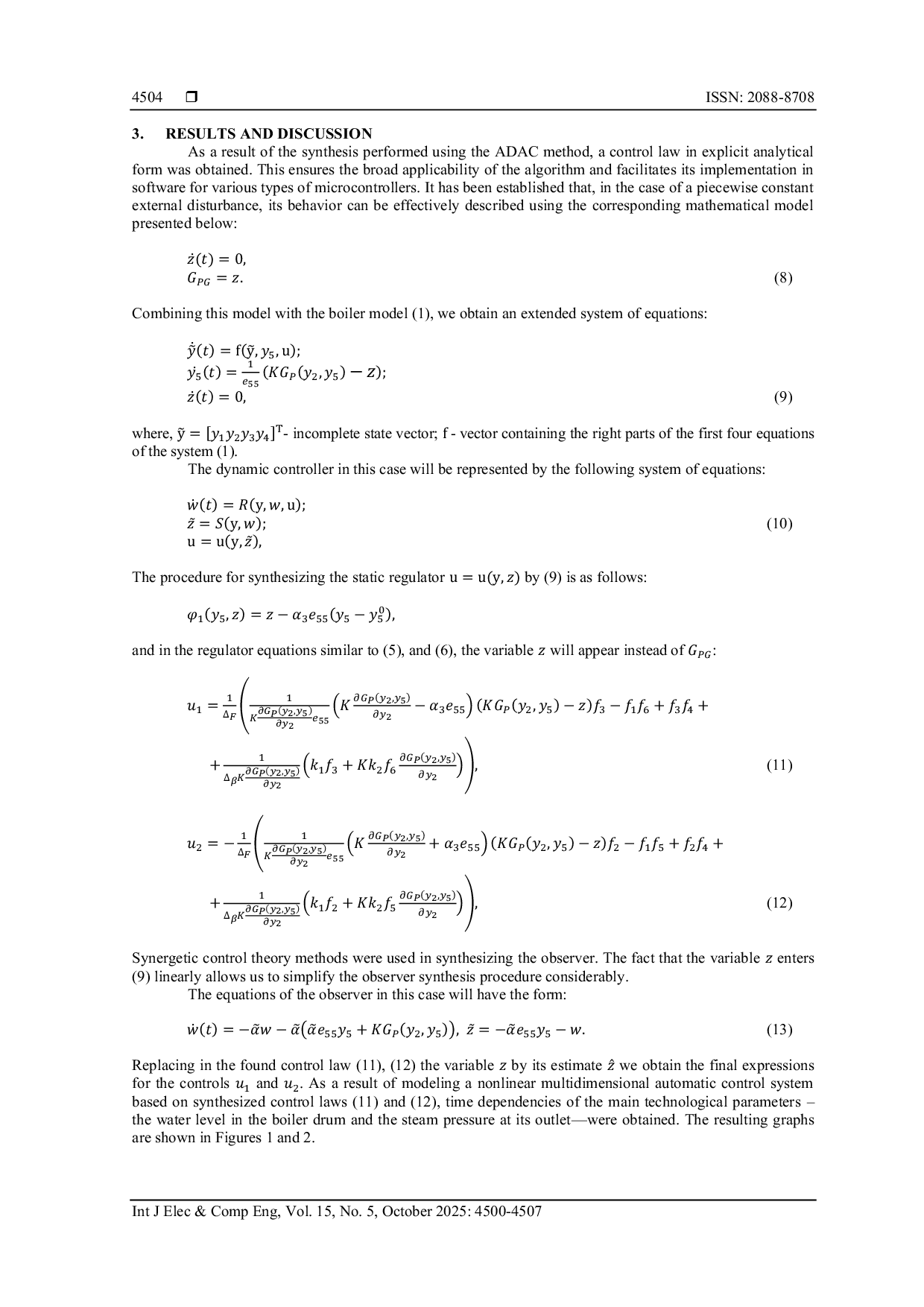 JURIS Synthesis of nonlinear multilinked control systems of thermal power plants