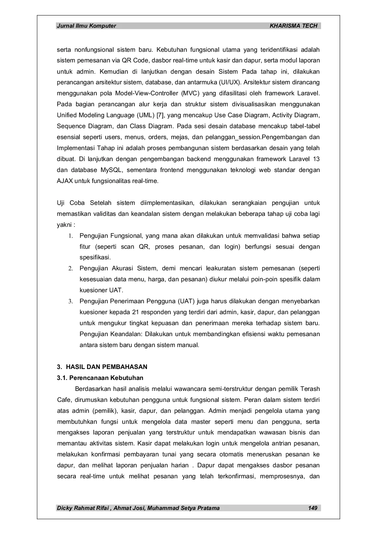 JURIS Design and Implementation of a Sales Information System to Optimize Operations at Terash Cafe
