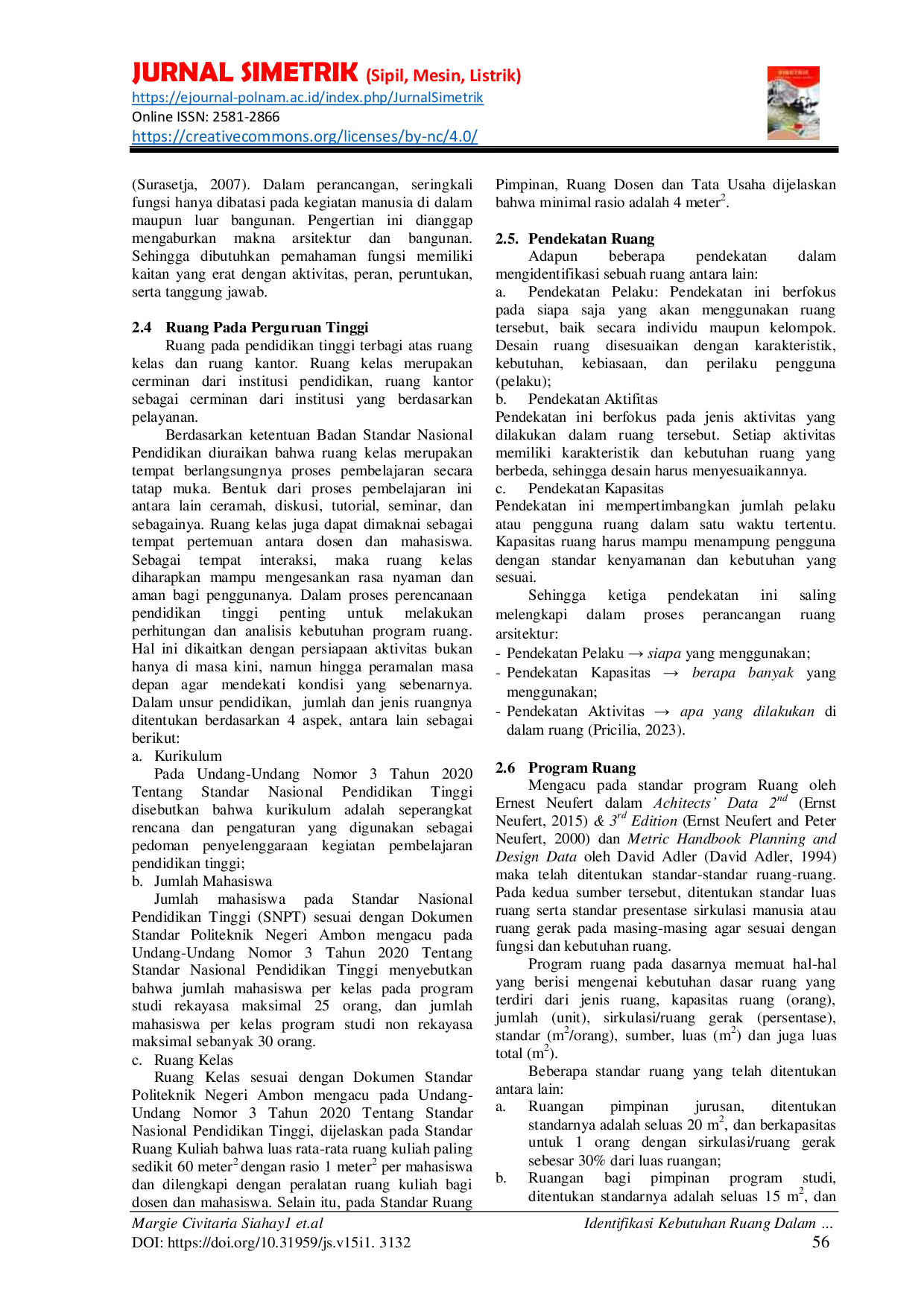 JURIS Identifikasi Kebutuhan Ruang Dalam Pada Gedung Jurusan di Politeknik Negeri Ambon