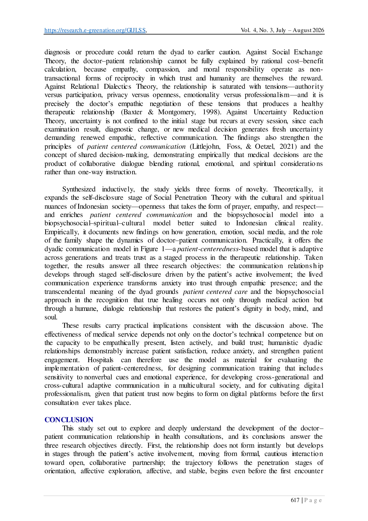 JURIS From Anxiety to Trust A Transcendental Phenomenology of Dyadic Doctor Patient Communication in Medical Decision Making at an Indonesian Hospital
