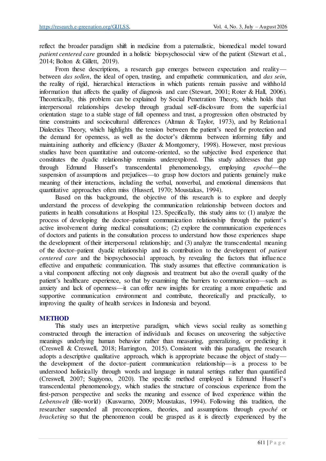 JURIS From Anxiety to Trust A Transcendental Phenomenology of Dyadic Doctor Patient Communication in Medical Decision Making at an Indonesian Hospital