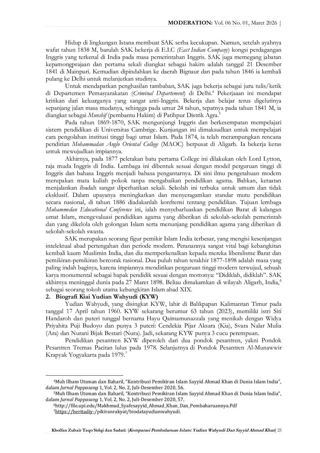 JURIS KOMPARASI PEMBAHARUAN ISLAM Yudian Wahyudi dan Sayyid Ahmad Khan