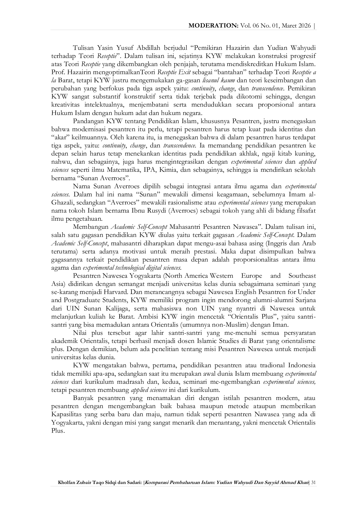 JURIS KOMPARASI PEMBAHARUAN ISLAM Yudian Wahyudi dan Sayyid Ahmad Khan