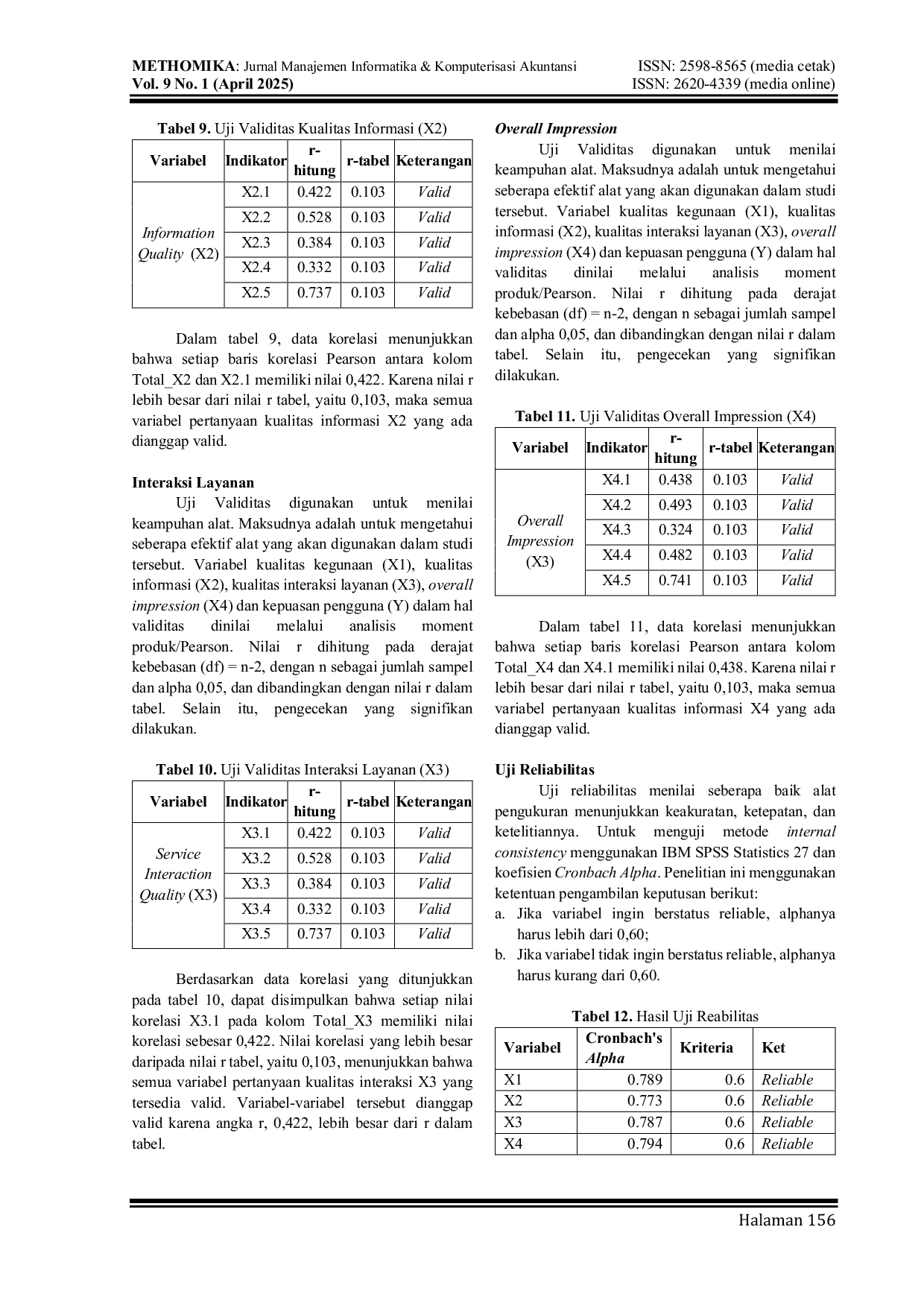 JURIS Penerapan Analisa Tingkat Kepuasan dan Kualitas Pengguna terhadap Aplikasi Balindo dengan Metode Webqual 4 0 dan IPA