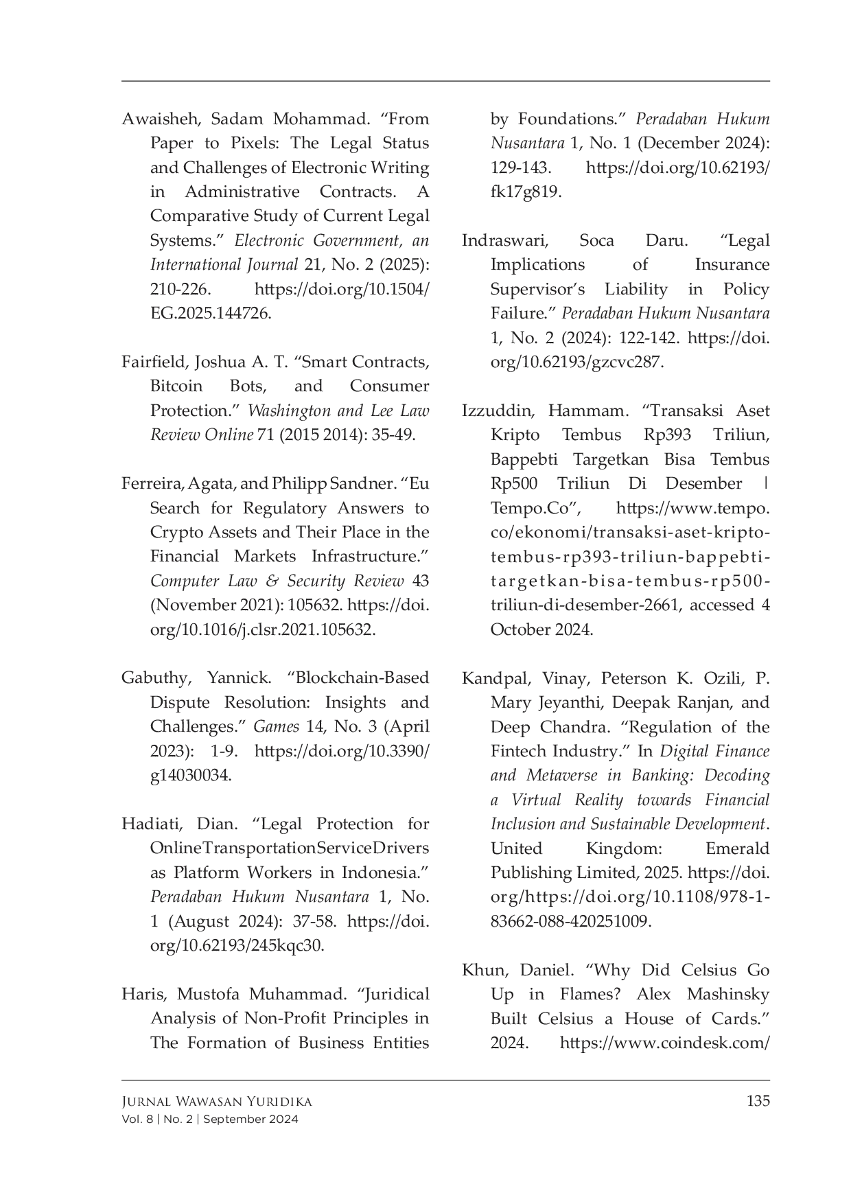 JURIS Legal Reform for Investor Protection in Indonesian Crypto Markets A Comparative Analysis With The MiCA Framework