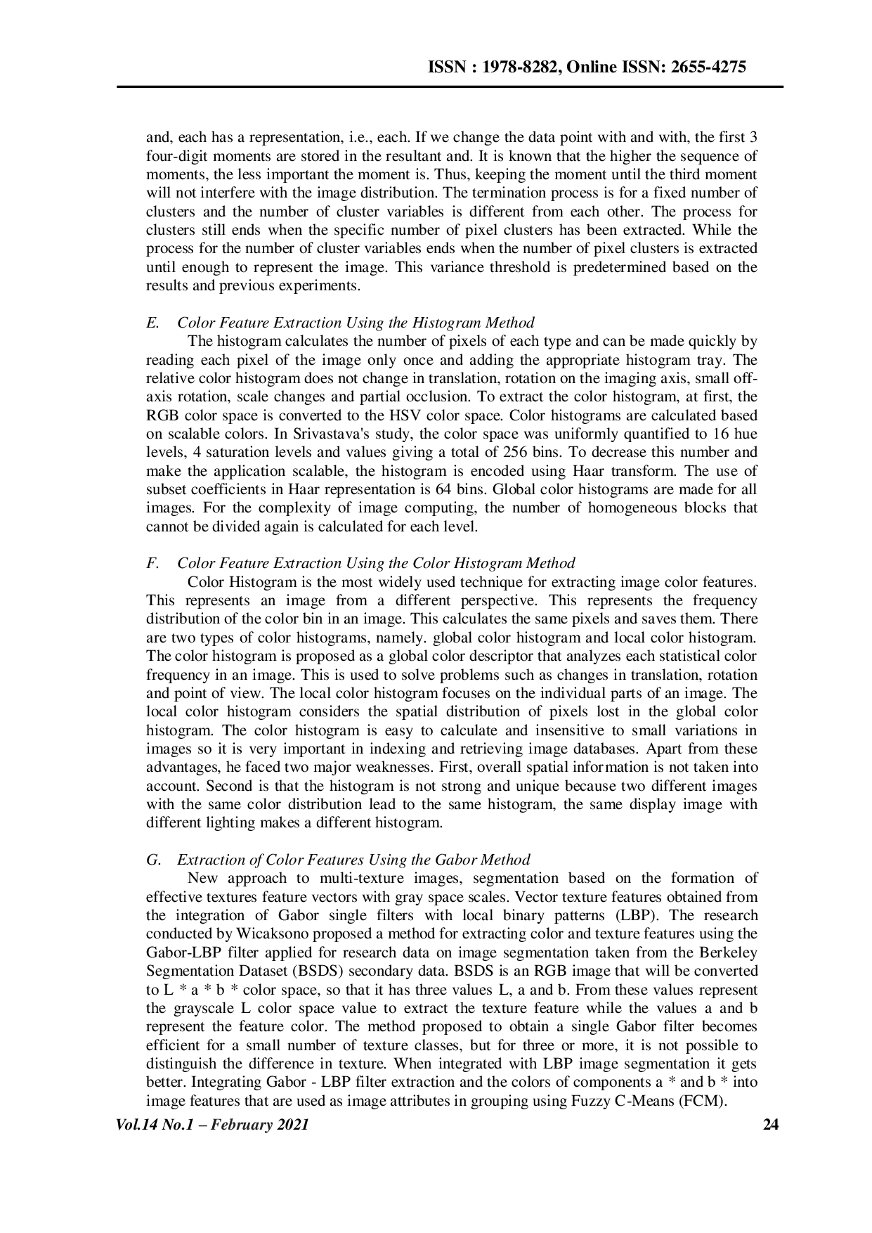 JURIS ColourBased Extraction Methods for the Classification of Breast Milk ASI