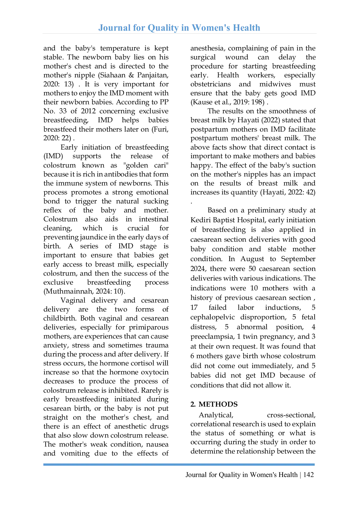 JURIS THE RELATIONSHIP BETWEEN THE IMPLEMENTATION OF EARLY BREASTFEEDING INITIATION IMD IN CAESAREAN SECTION DELIVERY AND COLOSTRUM PRODUCTION