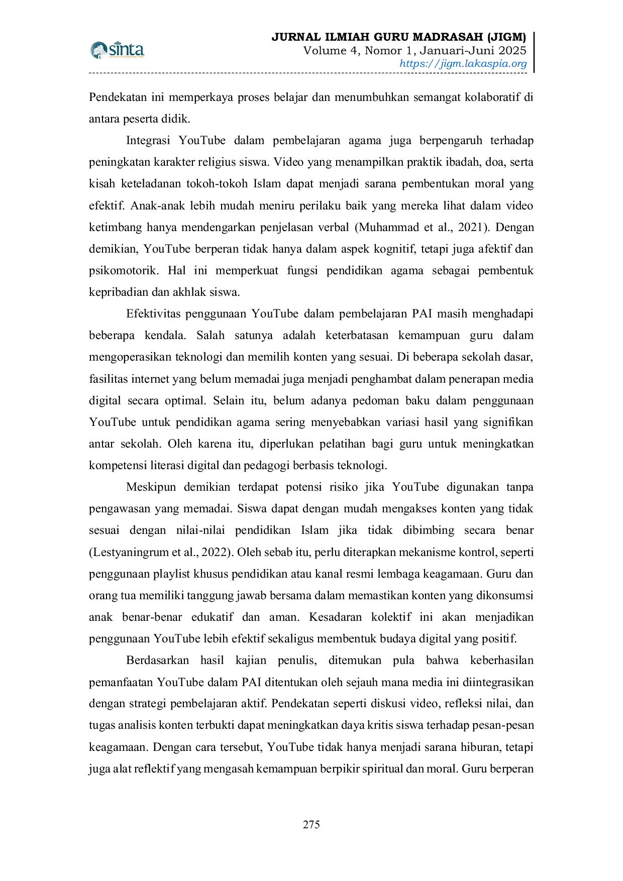 JURIS Pemanfaatan Platform YouTube sebagai Sumber Media Pembelajaran Pendidikan Agama Islam untuk Meningkatkan Minat Belajar Siswa Sekolah Dasar