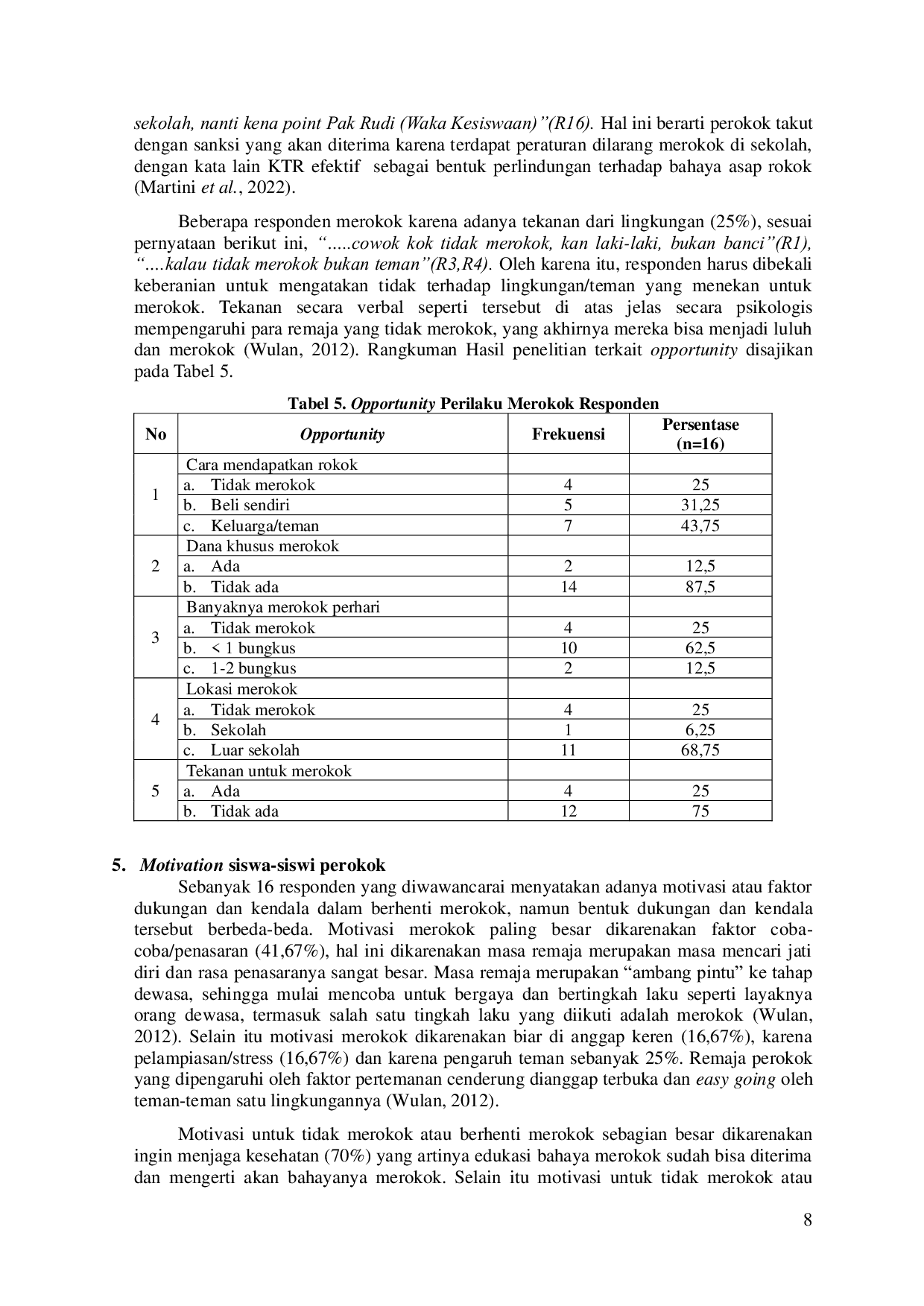 JURIS Implementasi Edukasi Terhadap Perilaku Merokok Siswa Siswi Di Smk Ypkk 1 Sleman