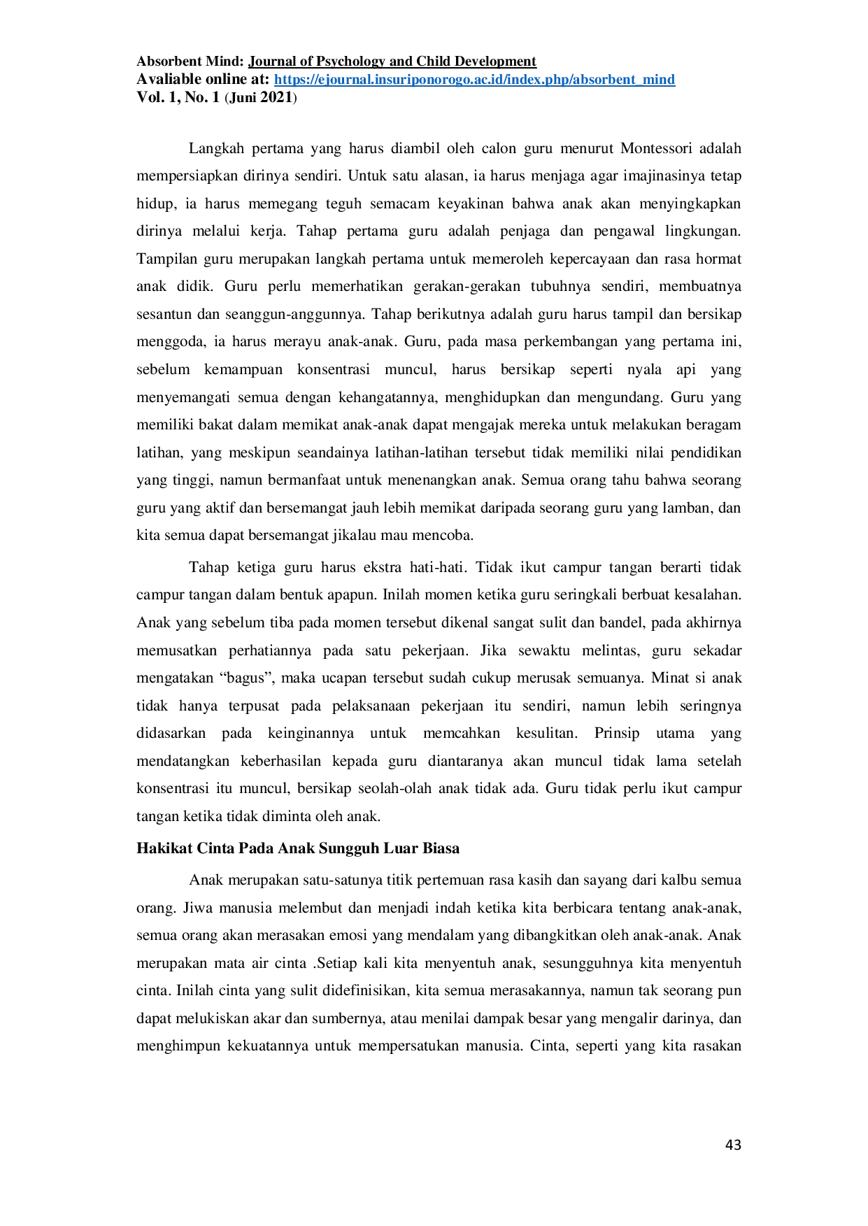 JURIS Pengaruh Faktor Daya Serap Terhadap Tumbuh Kembang Anak Melalui Lingkungan Pendidikan dan Pola Asuh Orangtua