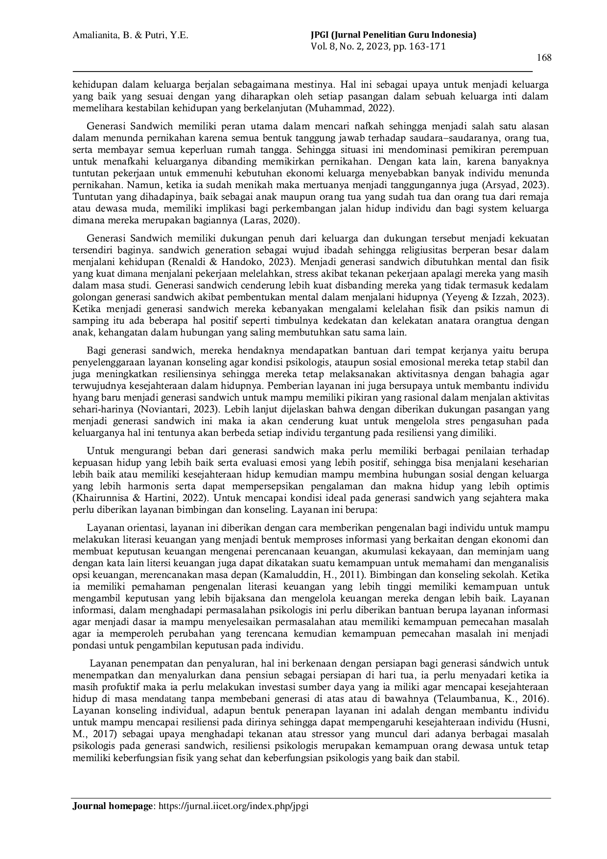 JURIS Permasalahan psikologis pada sandwich generation serta implikasi dalam layanan bimbingan dan konseling