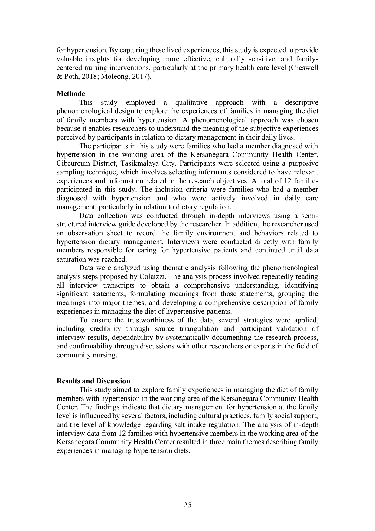 JURIS Barriers and Changing Perceptions in Family Dietary Management of Hypertension A Phenomenological Study in Primary Health Care