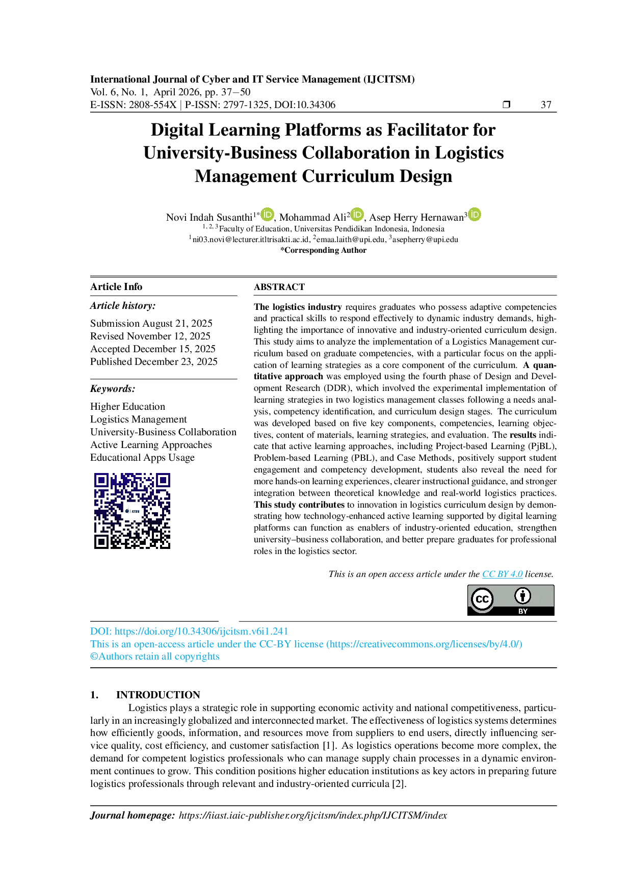 JURIS Digital Learning Platforms as Facilitator for University Business Collaboration in Logistics Management Curriculum Design