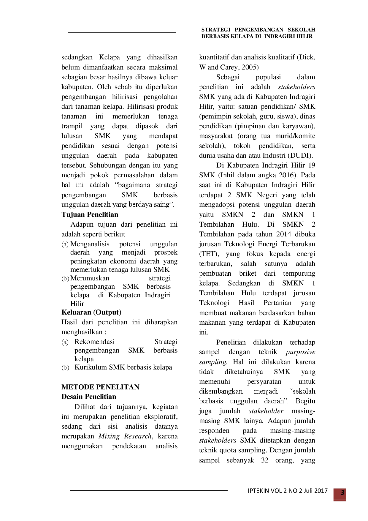 juris Development Strategy Of Coconut Based School In Indragiri Hilir