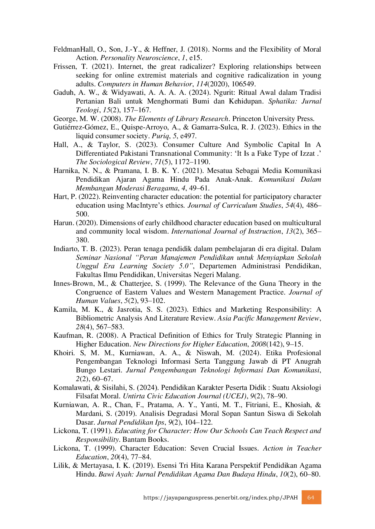JURIS The Concept of Tri Guna in Strengthening Character Education Based on Hindu Sacred Teachings in the Modernization Era