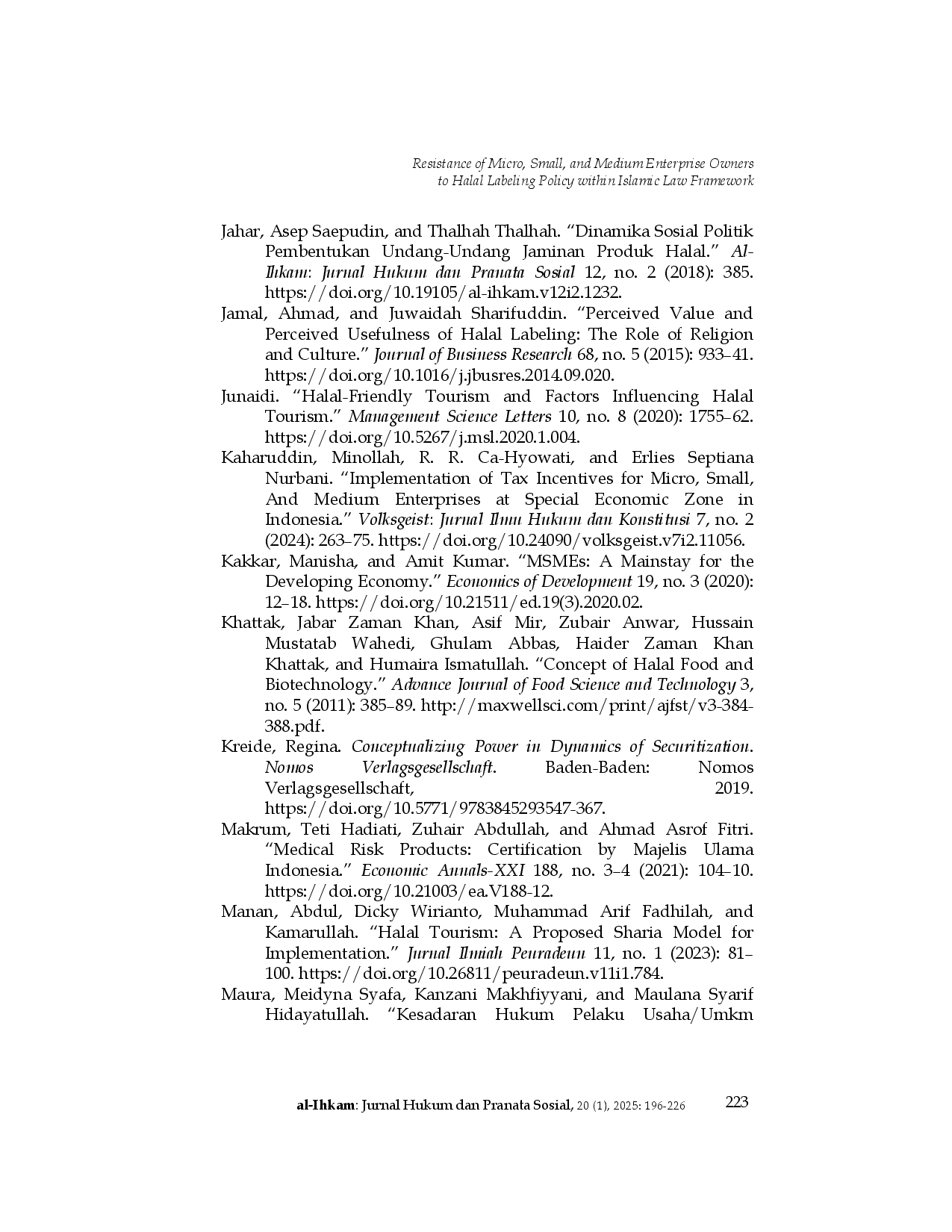 juris Resistance of Micro Small and Medium Enterprise Owners to Halal Labeling Policy within Islamic Law Framework