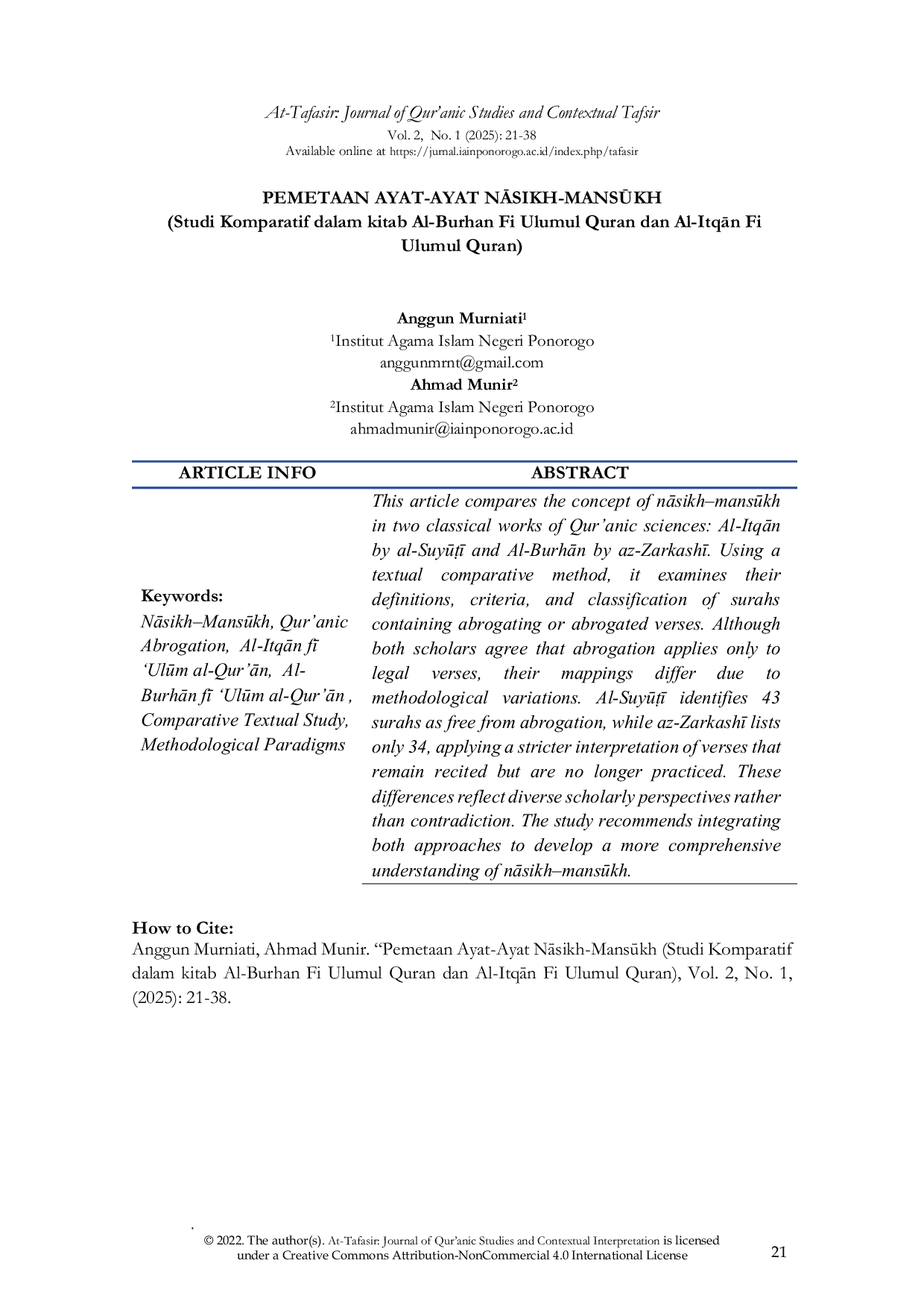 JURIS PEMETAAN AYAT AYAT NASIKH MANSKH Studi Komparatif dalam kitab Al Burhan Fi Ulumul Quran dan Al ItqAn Fi Ulumul Quran